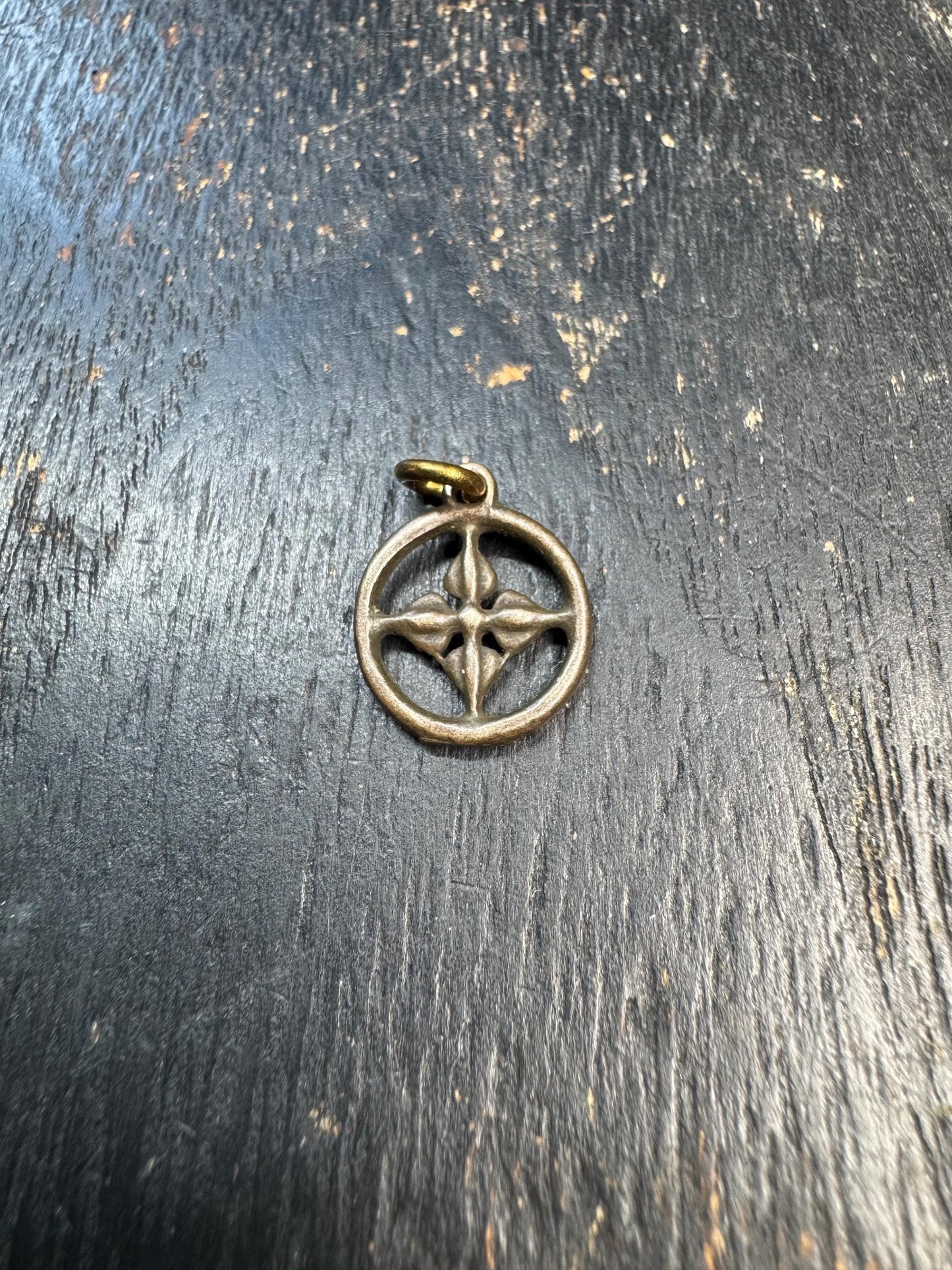 Mini Brass Double Vajra Pendant, Tibetan Cross Vajra Dorje Amulet, Buddhist Protective Charm, Himalayan Spiritual Talisman