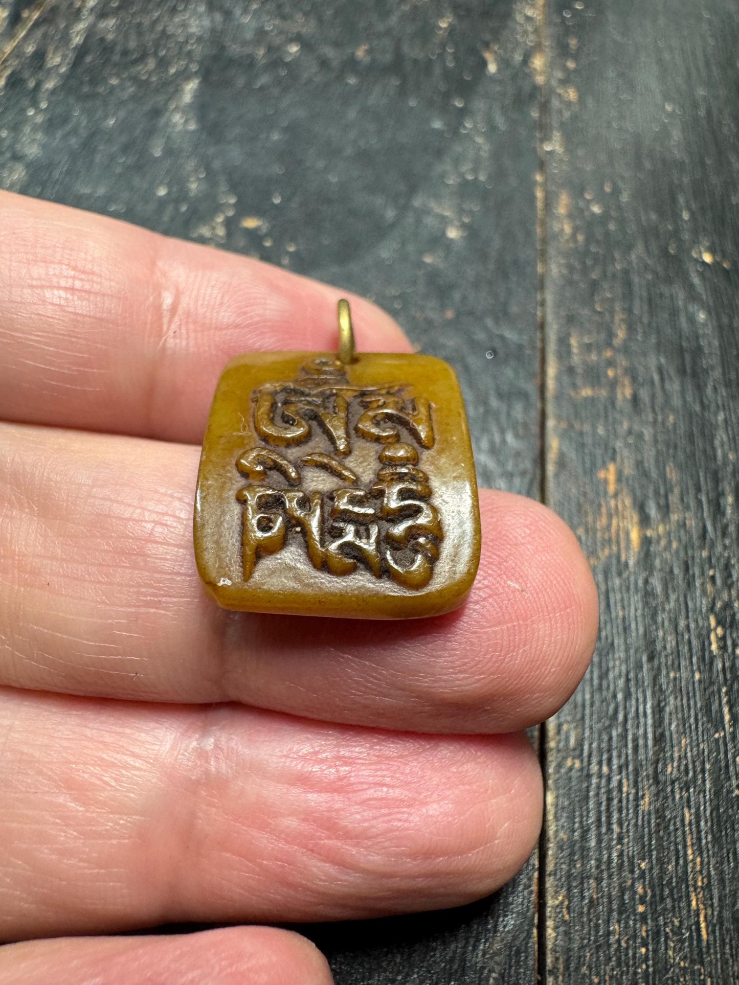 Hand Carved Yak Bone Tibetan Om Mani Padme Hum Pendant | Buddhist Prayer Amulet | Himalayan Protection Talisman | Spiritual Bone Necklace