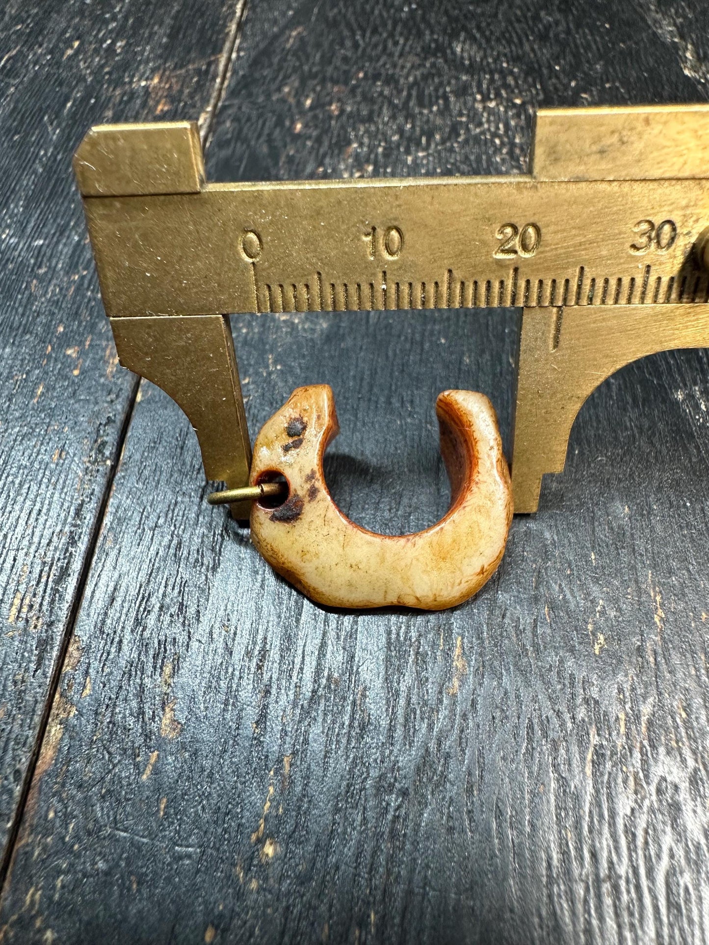 Carved Yak Bone Crescent Pendant, Tibetan Spiritual Amulet, Shamanic Yak Bone Tusk Charm, Himalayan Protective Talisman