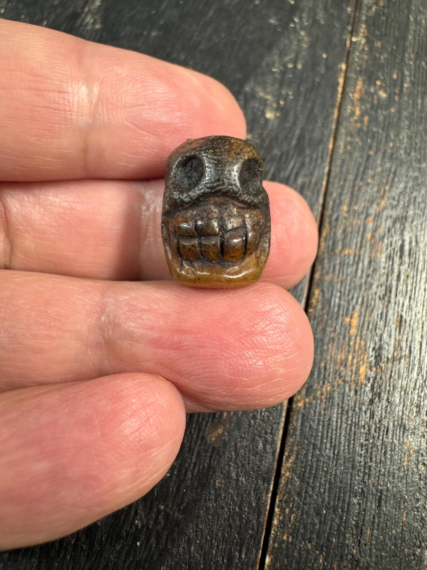 Hand-Carved Yak Bone Citipati spacer bead – Tibetan Charnel Ground Style Mala spacer beads