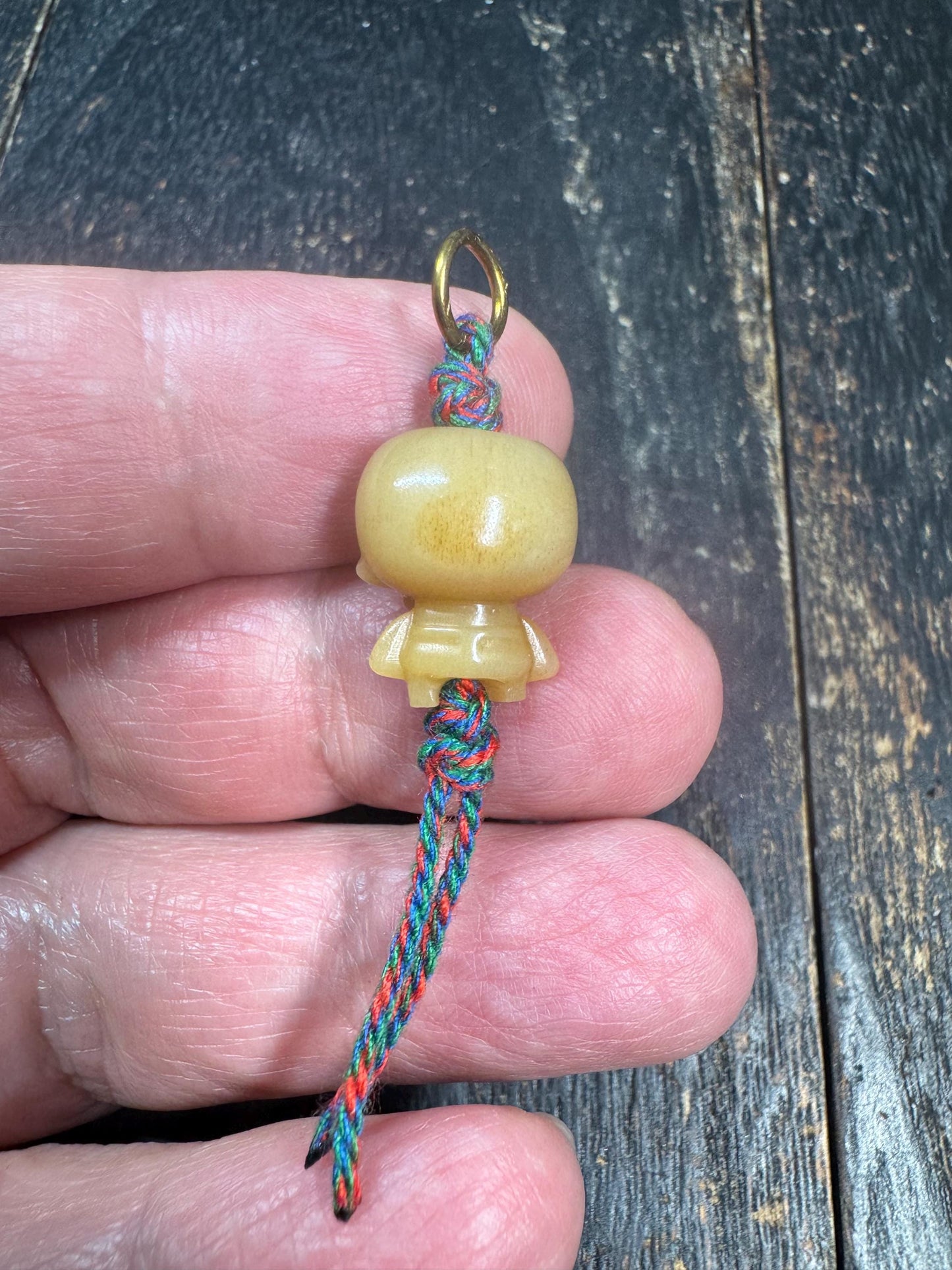Hand Carved Yak Bone Citipati Skull Pendant, Tibetan Charnel Ground Skeleton Amulet, Himalayan Mala Charm or Pendant
