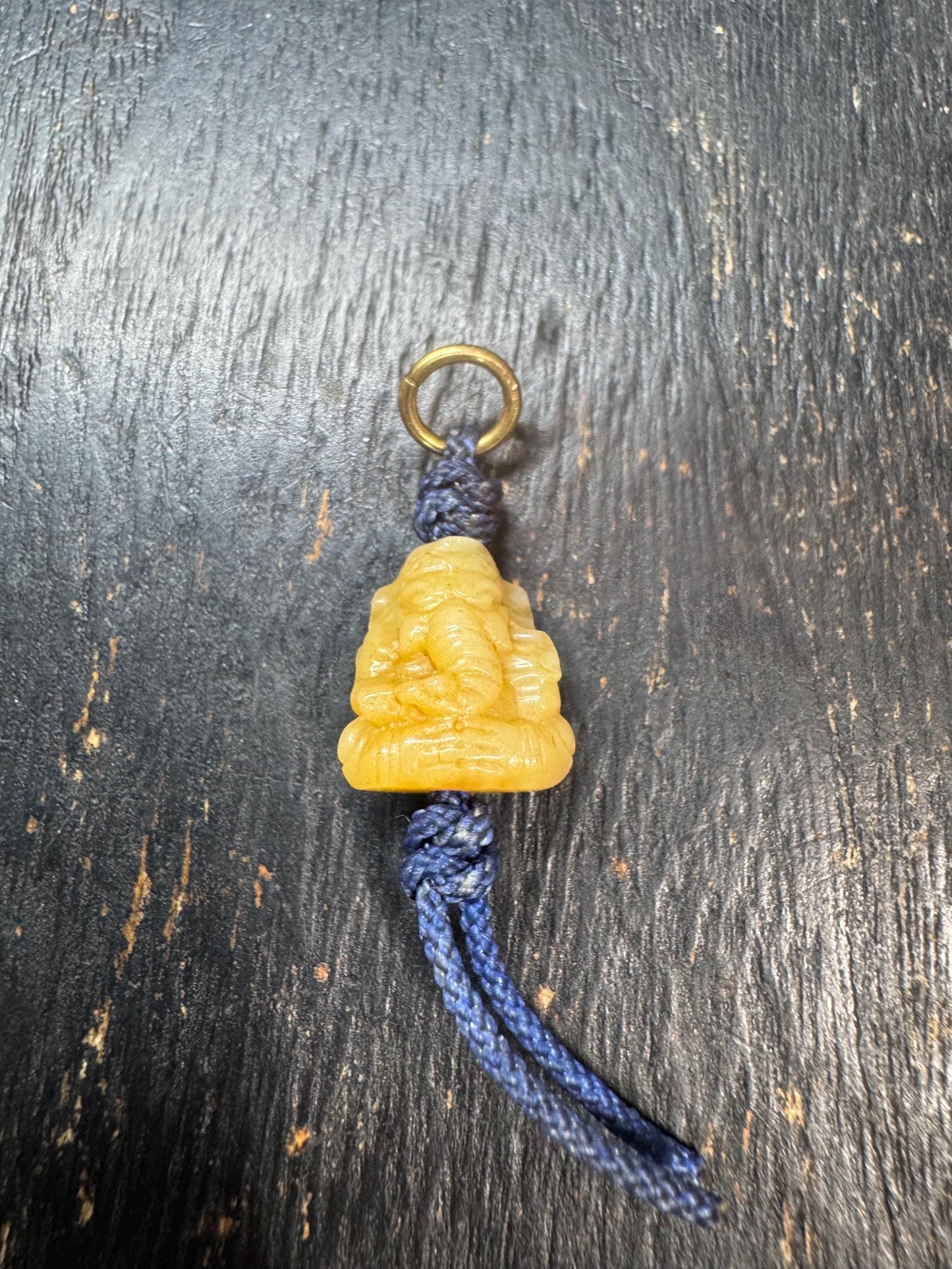 Hand Carved Yak Bone Ganesha Pendant, Himalayan Elephant God Charm, Tibetan Mala Pendant or Spiritual Amulet