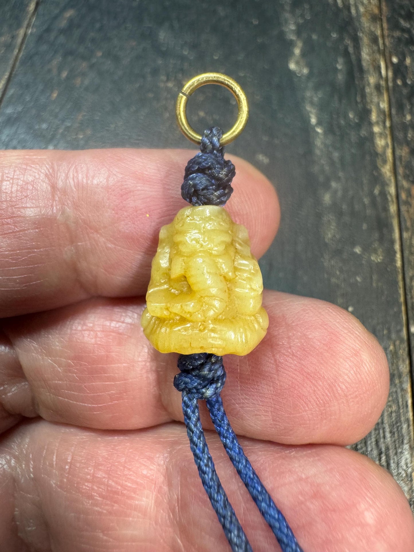 Hand Carved Yak Bone Ganesha Pendant, Himalayan Elephant God Charm, Tibetan Mala Pendant or Spiritual Amulet