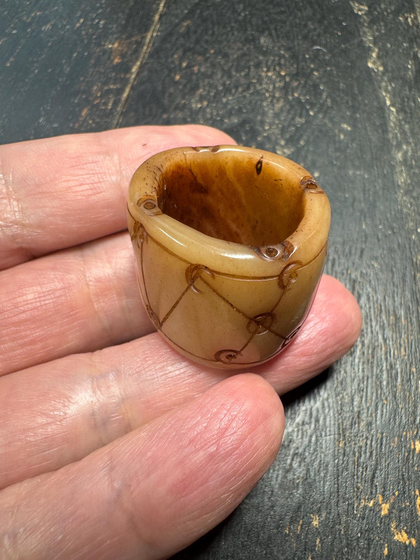 Carved Yak Bone Mala Counter Bead Ring – Tibetan Style Hollow Bead, Handmade Himalayan Yak Bone Ring or Mala Accessory