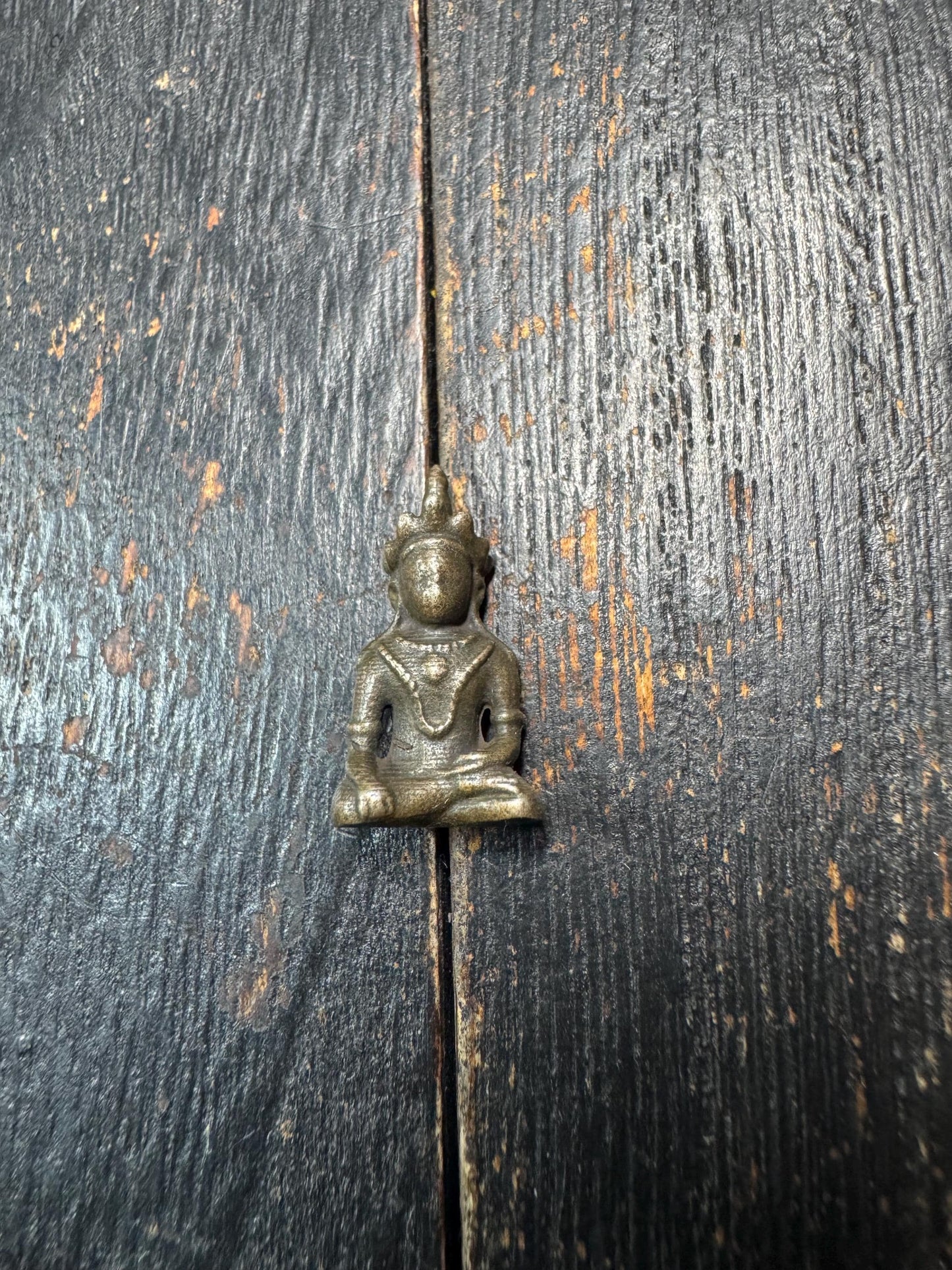 Mini Tibetan Thogchag Buddha Pendant Brass – Portable Protection Amulet – Himalayan Travel Talisman