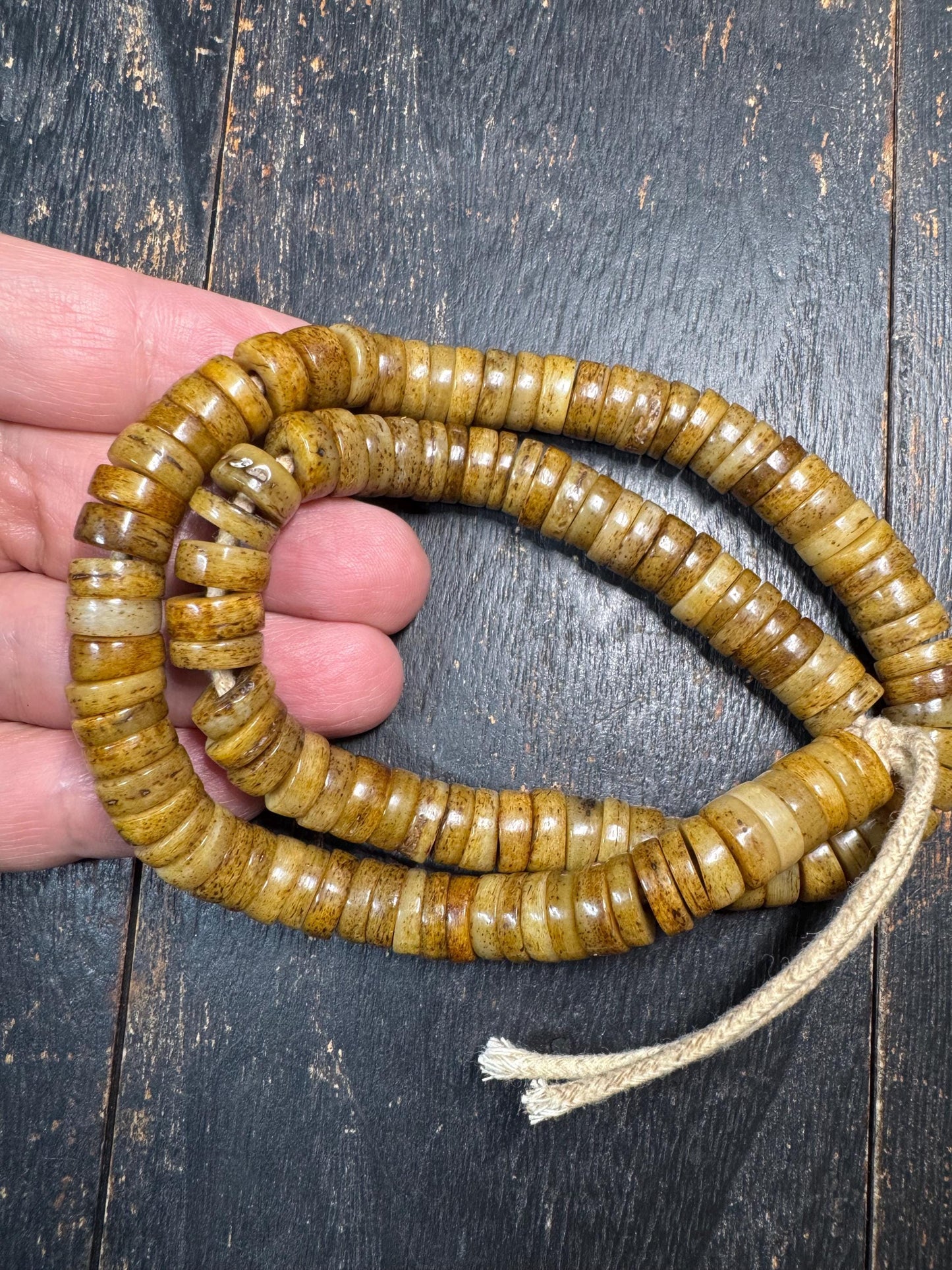 108 Yak Bone Mala Beads 10mm – Tibetan Buddhist Prayer Beads Necklace – Natural Bone Meditation Mala 18-19 Inches