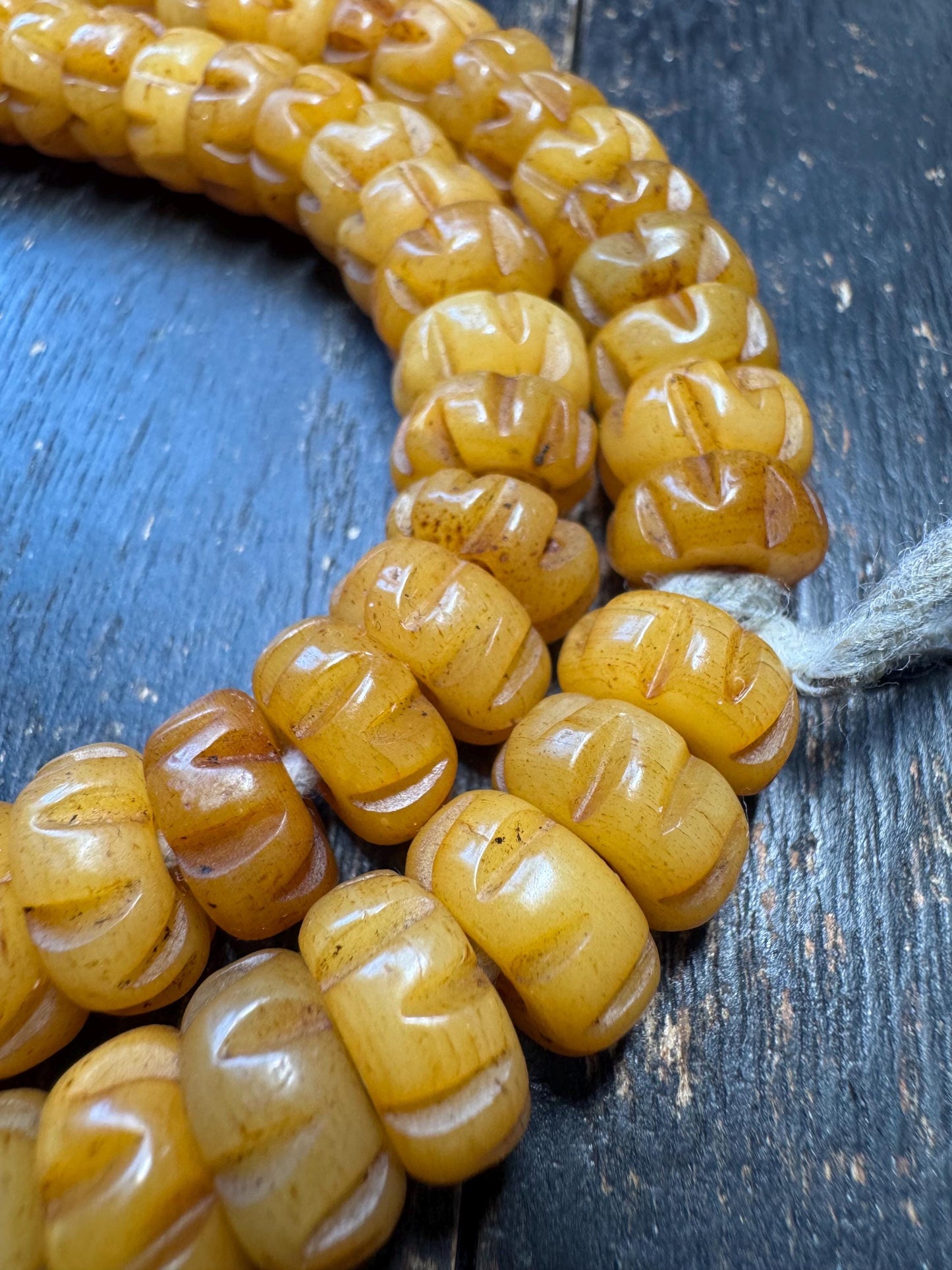 108 Bead Yak Bone Lotus Carved Mala | 12mm Tibetan Yak Bone Prayer Beads | 24” Handmade Buddhist Meditation Mala Necklace