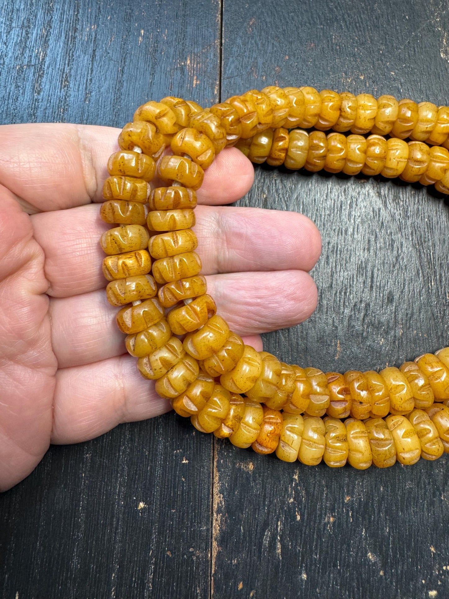 108 Bead Yak Bone Lotus Carved Mala | 12mm Tibetan Yak Bone Prayer Beads | 24” Handmade Buddhist Meditation Mala Necklace