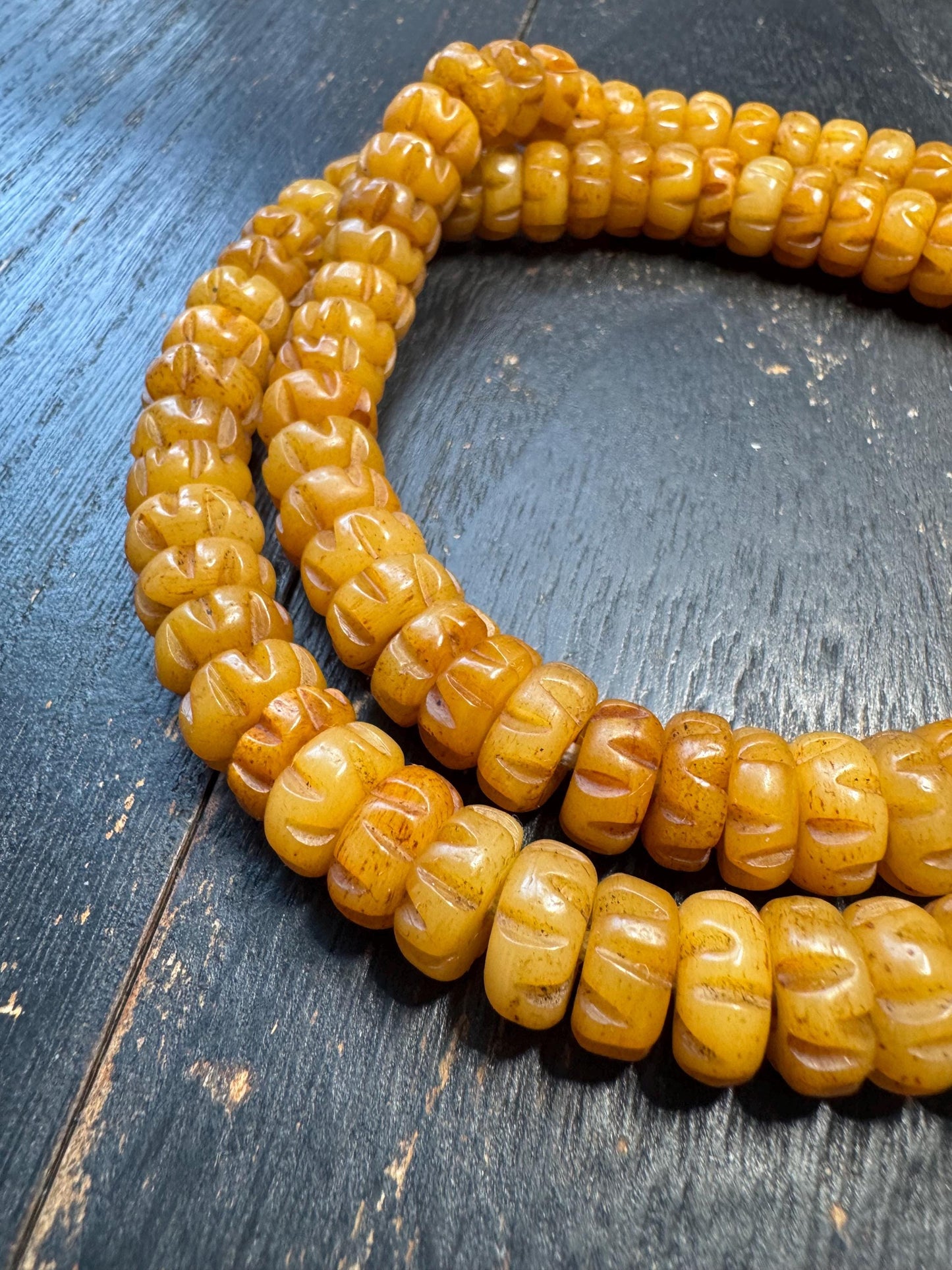 108 Bead Yak Bone Lotus Carved Mala | 12mm Tibetan Yak Bone Prayer Beads | 24” Handmade Buddhist Meditation Mala Necklace