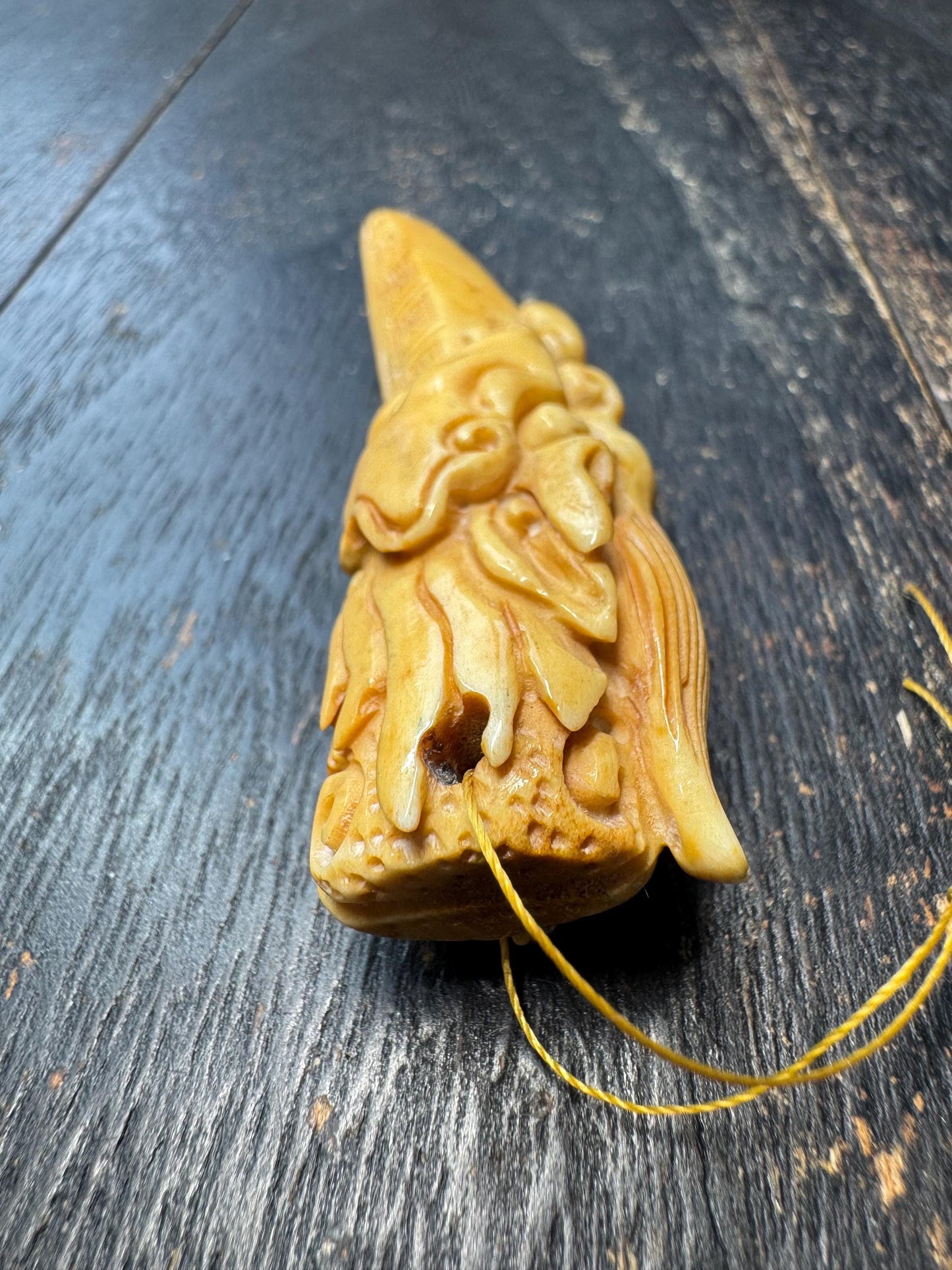 Hand Carved Yak Bone Dragon Tooth Pendant | Tibetan Style Dragon Talisman | Protective Amulet Necklace | Rustic Tribal Carving