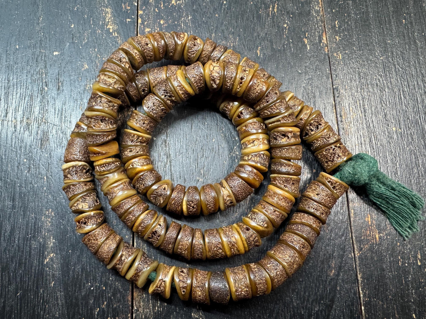 12.5mm 108 Ethical Yak Bone Mala Beads | Natural Tibetan Prayer Necklace | Handmade Buddhist Meditation Beads