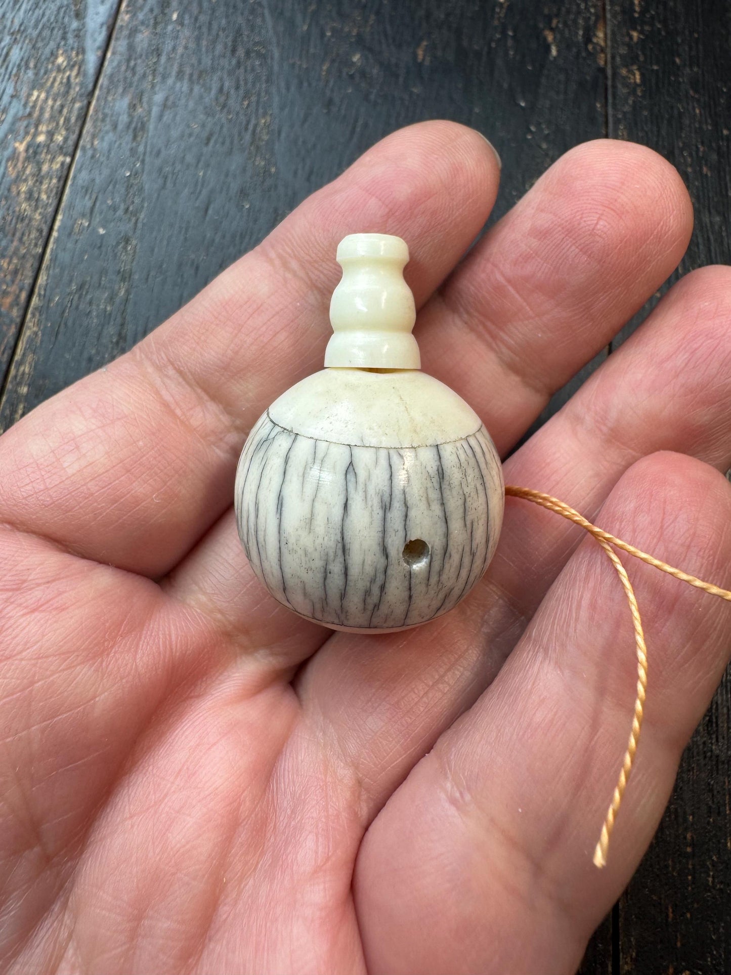Large Tibetan Yak Bone 3-Hole Guru Bead | Nepal Buddhist Mala Prayer Connector Bead | Handmade Vintage Style Mala Center Bead