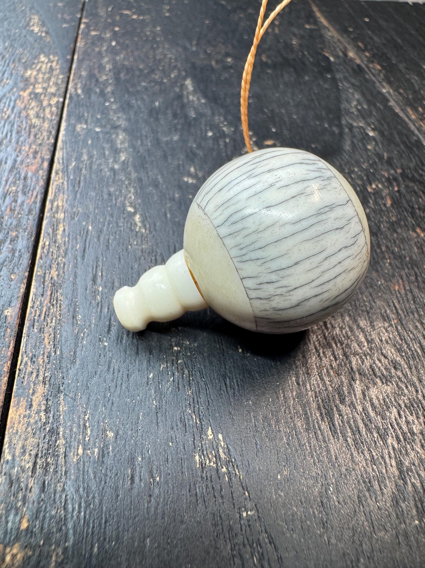 Large Tibetan Yak Bone 3-Hole Guru Bead | Nepal Buddhist Mala Prayer Connector Bead | Handmade Vintage Style Mala Center Bead