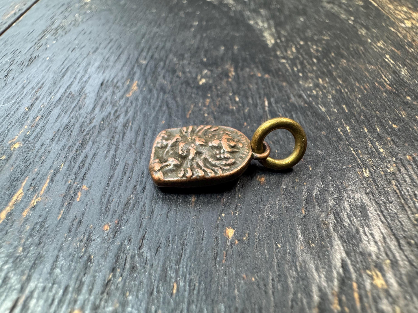 Mini Tibetan Buddhist Amulet Pendant – Wrathful Deity Protective Charm, Vintage Style Himalayan Brass Tsa Tsa Pendant