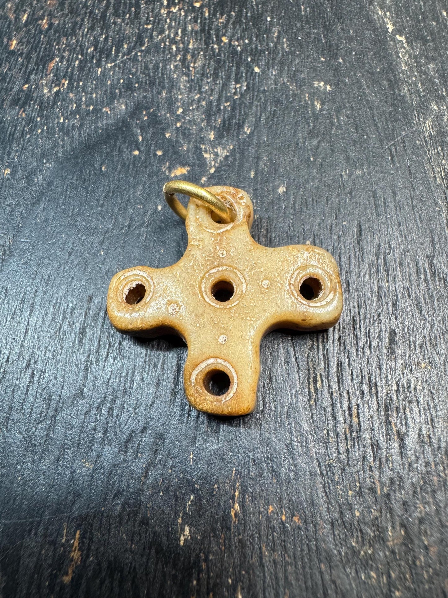 Hand Carved Yak Bone Cross Pendant – Himalayan Tribal Protection Amulet – Rustic Spiritual Talisman – Tibetan Inspired Bone Jewelry