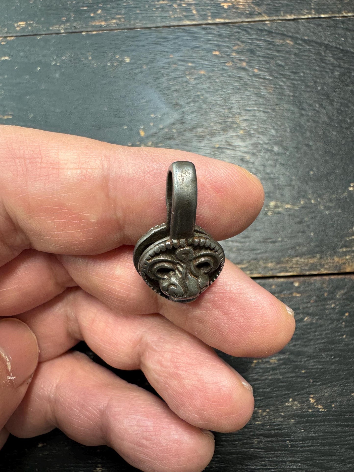 Tibetan Thokcha Iron Treasure Vase Pendant | Ashtamangala Symbol Clip | Buddhist Auspicious Amulet | Vintage Style Sky Iron Charm