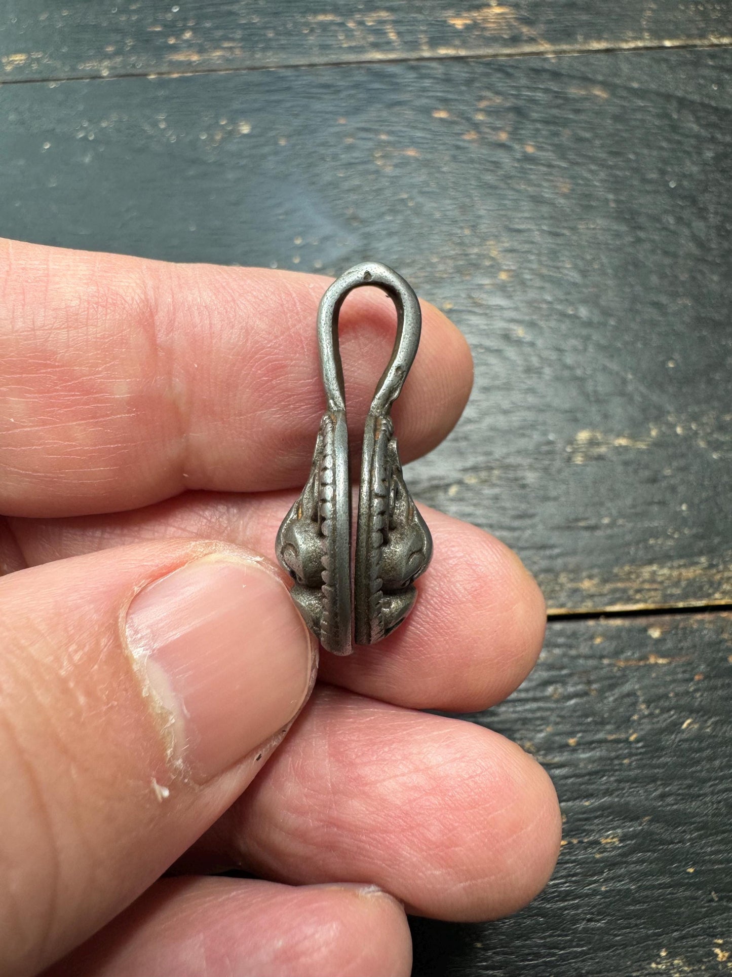 Tibetan Thokcha Iron Treasure Vase Pendant | Ashtamangala Symbol Clip | Buddhist Auspicious Amulet | Vintage Style Sky Iron Charm