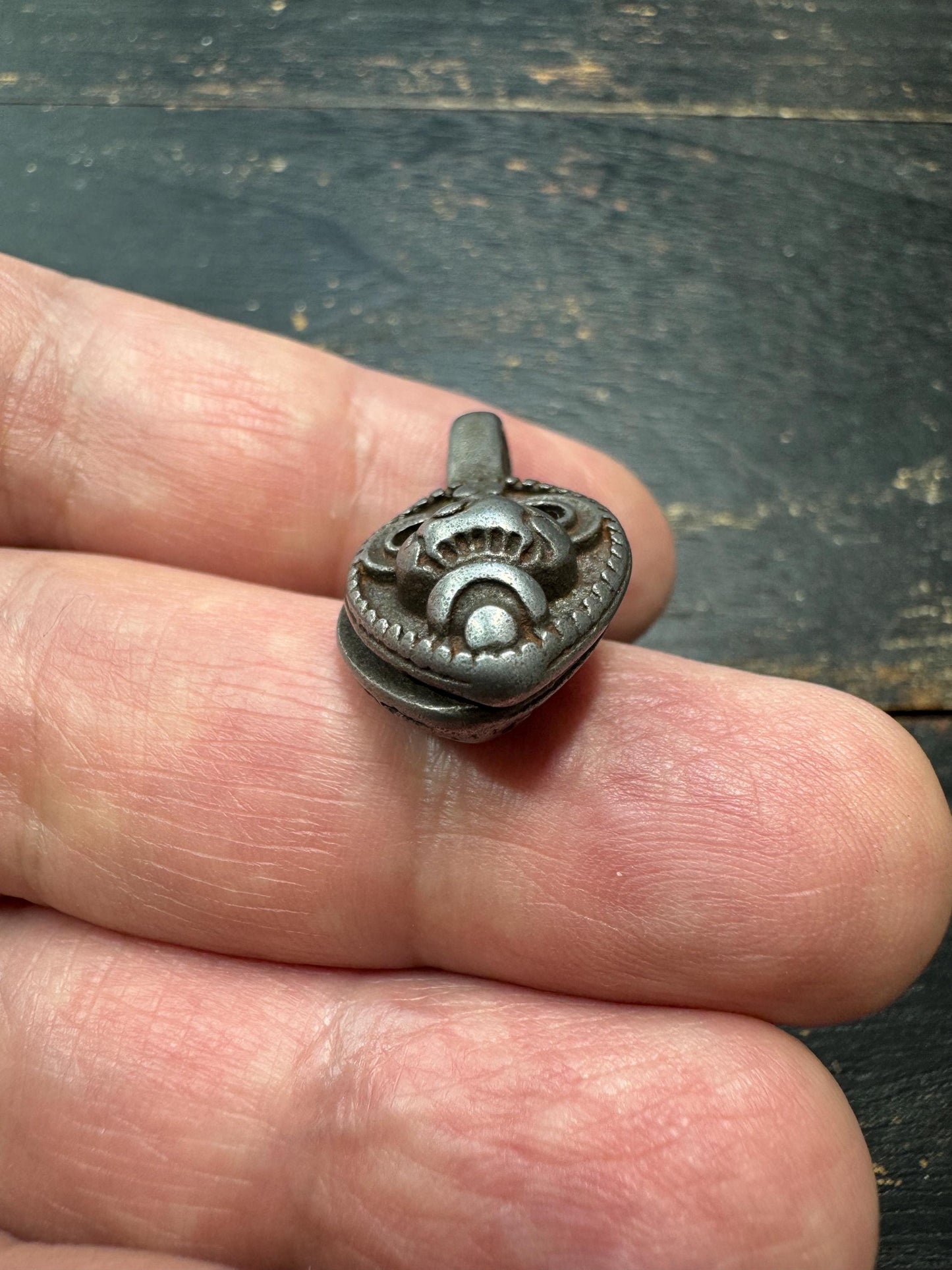 Tibetan Thokcha Iron Treasure Vase Pendant | Ashtamangala Symbol Clip | Buddhist Auspicious Amulet | Vintage Style Sky Iron Charm