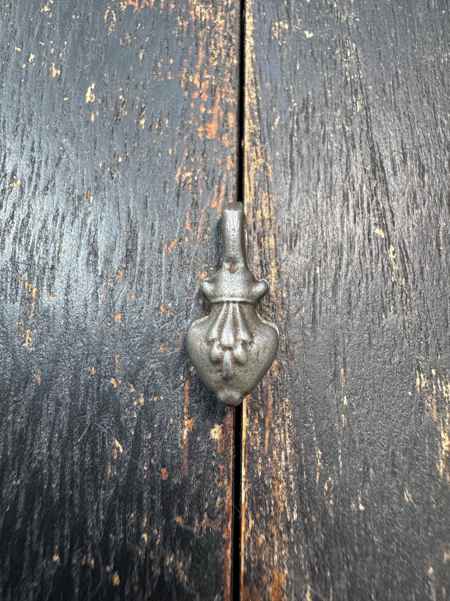 Tibetan Thokcha Iron Treasure Vase Pendant | Ashtamangala Symbol | Sky Iron Buddhist Amulet | Vintage Himalayan Charm