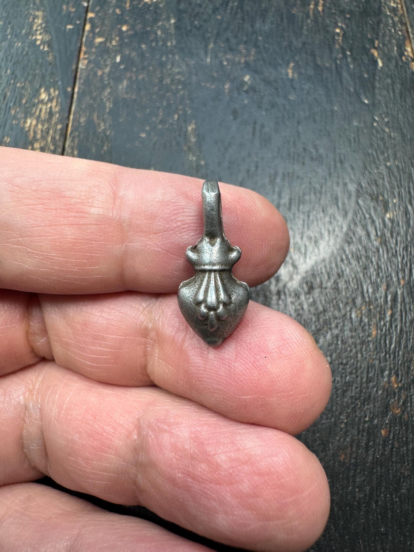 Tibetan Thokcha Iron Treasure Vase Pendant | Ashtamangala Symbol | Sky Iron Buddhist Amulet | Vintage Himalayan Charm