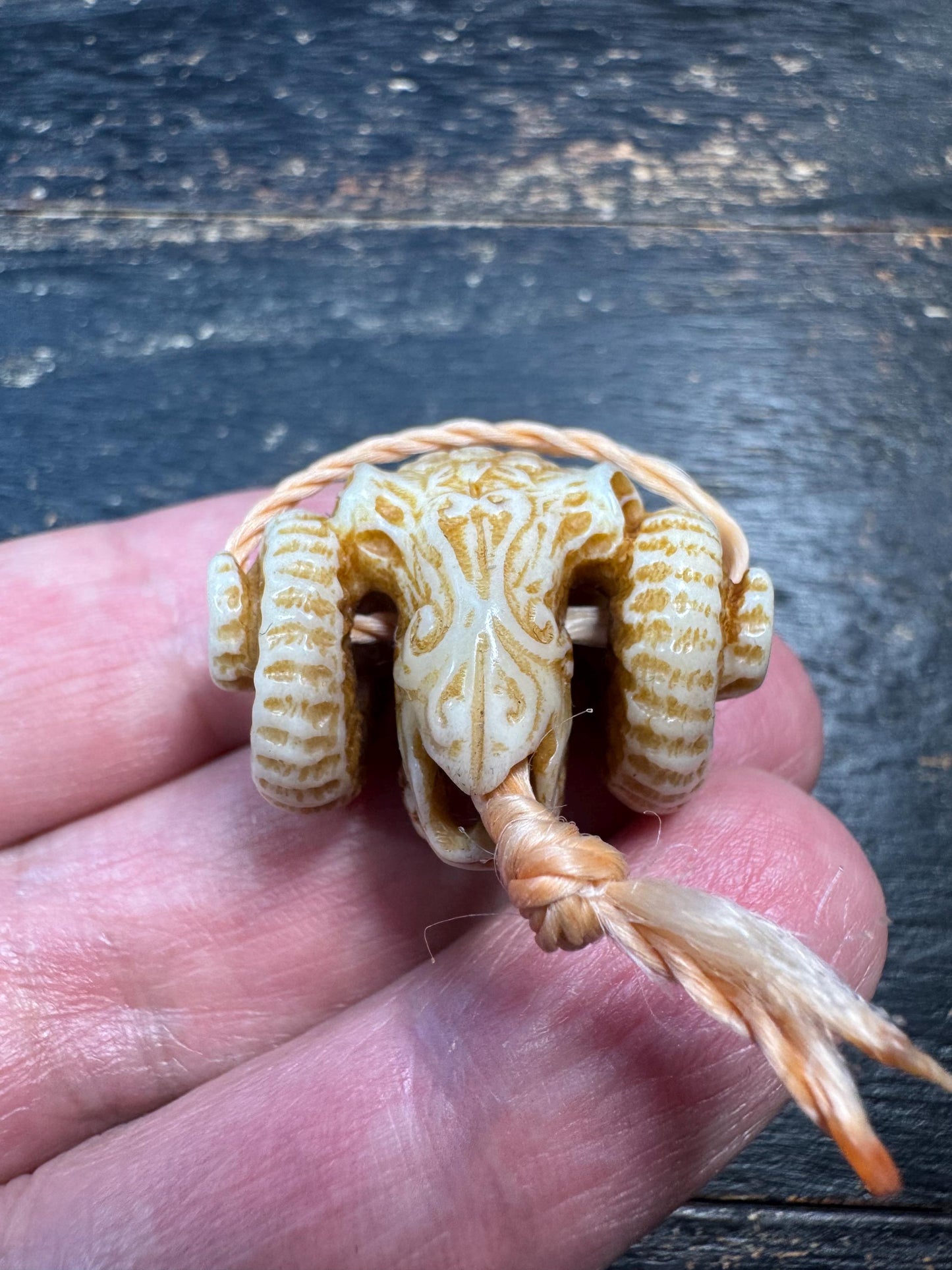 Hand Carved Deer Antler Ram Guru Bead – Tibetan Style Ram Head Focal Bead, Natural Antler Mala Centerpiece, Rustic Tribal Jewelry Making Sup
