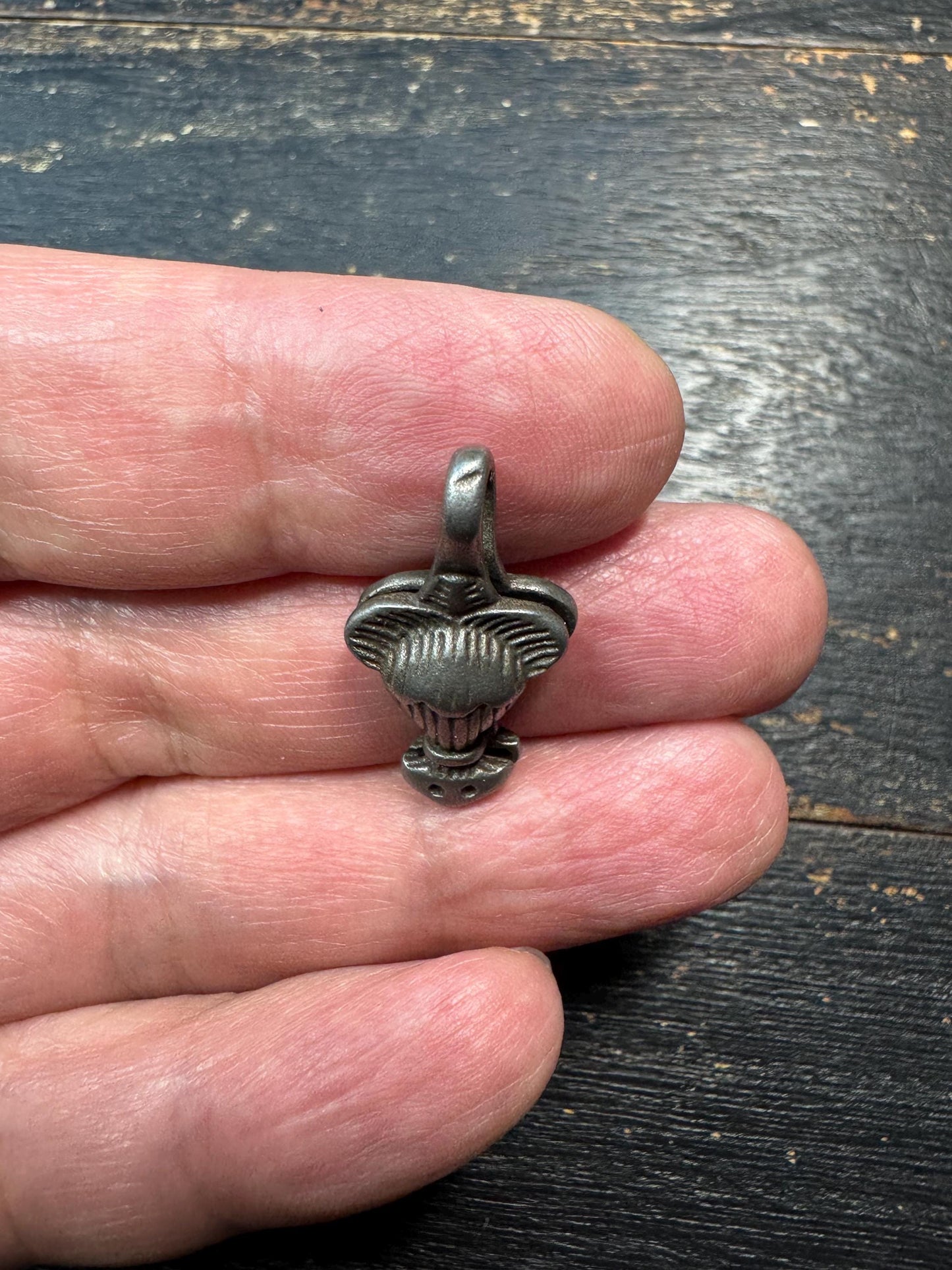 Tibetan Sky Iron Treasure Vase Pendant – Thokcha Style Amulet, Himalayan Talisman Charm, Rustic Sacred Symbol Pendant