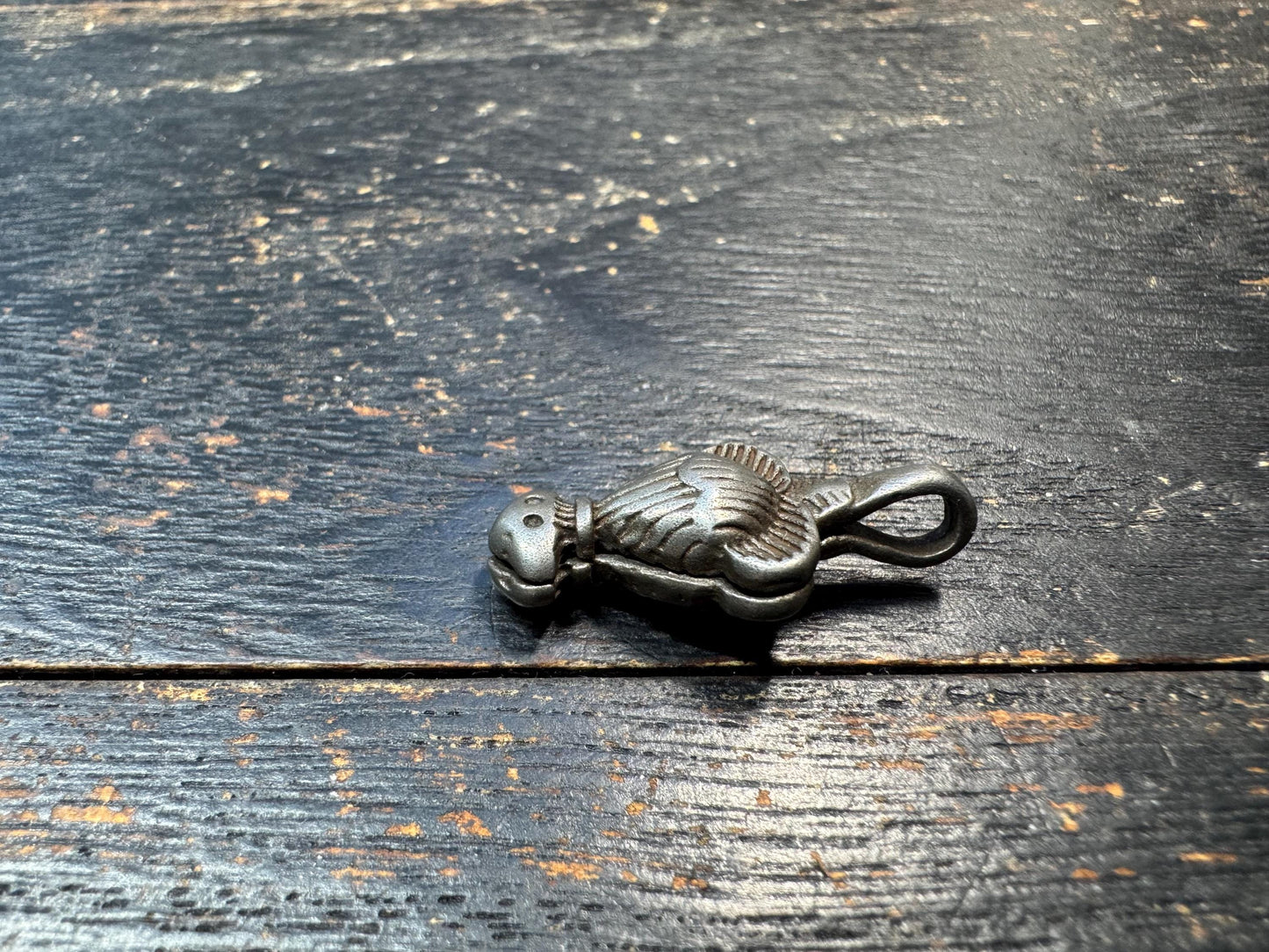 Tibetan Sky Iron Treasure Vase Pendant – Thokcha Style Amulet, Himalayan Talisman Charm, Rustic Sacred Symbol Pendant