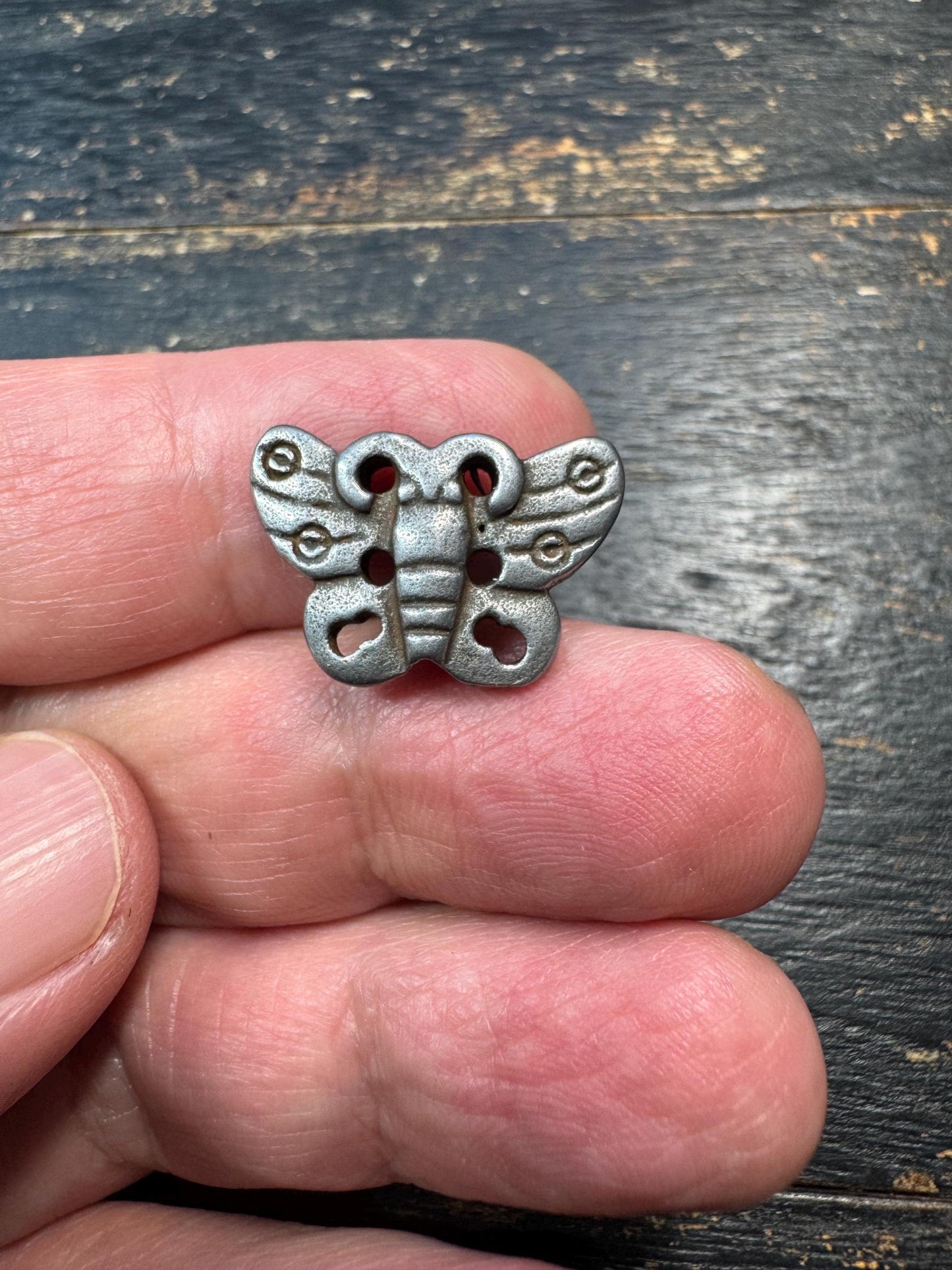 Tibetan Sky Iron Butterfly Spacer Bead – Thokcha Style Multi Hole Connector with Center Through Hole, Mala Making Component