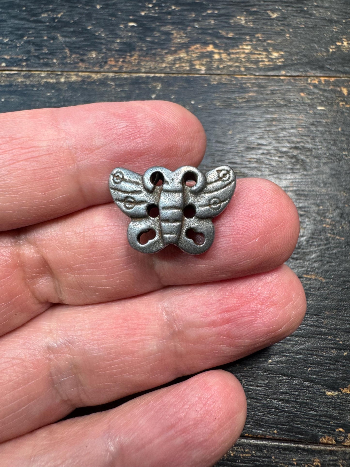 Tibetan Sky Iron Butterfly Spacer Bead – Thokcha Style Multi Hole Connector with Center Through Hole, Mala Making Component