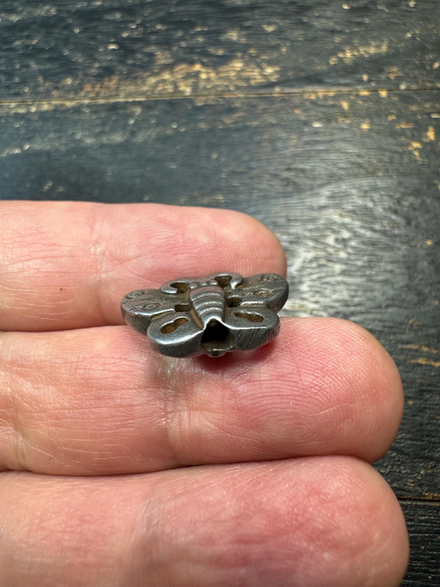 Tibetan Sky Iron Butterfly Spacer Bead – Thokcha Style Multi Hole Connector with Center Through Hole, Mala Making Component