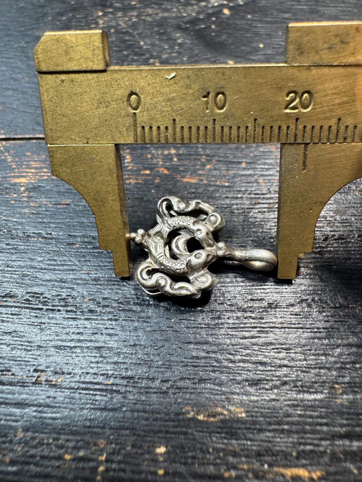 Sterling Silver Double Fish Mala Counter Clip, Tibetan Ashtamangala Prayer Beads Accessory, 925 Silver Buddhist Amulet