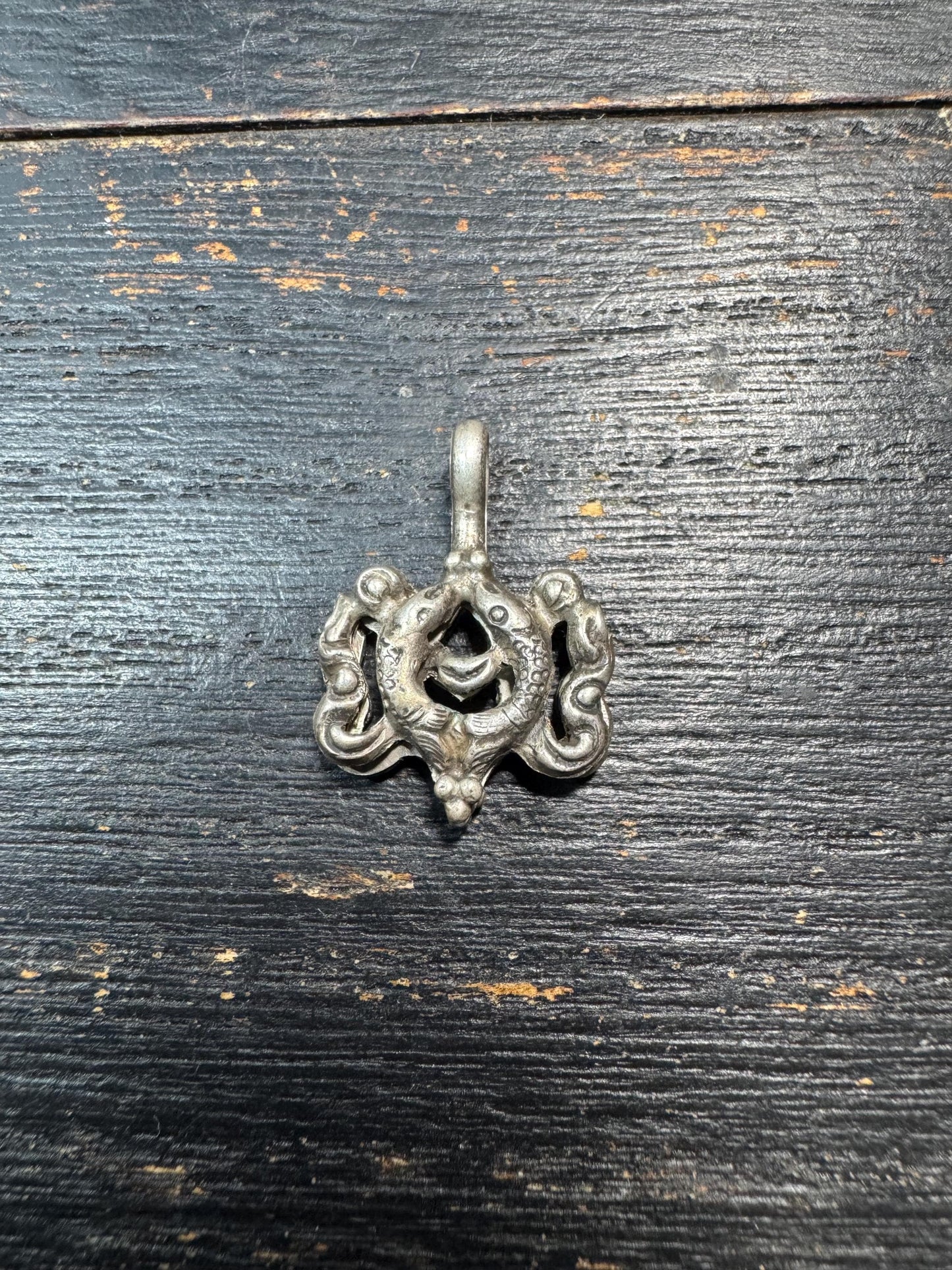 Sterling Silver Double Fish Mala Counter Clip, Tibetan Ashtamangala Prayer Beads Accessory, 925 Silver Buddhist Amulet