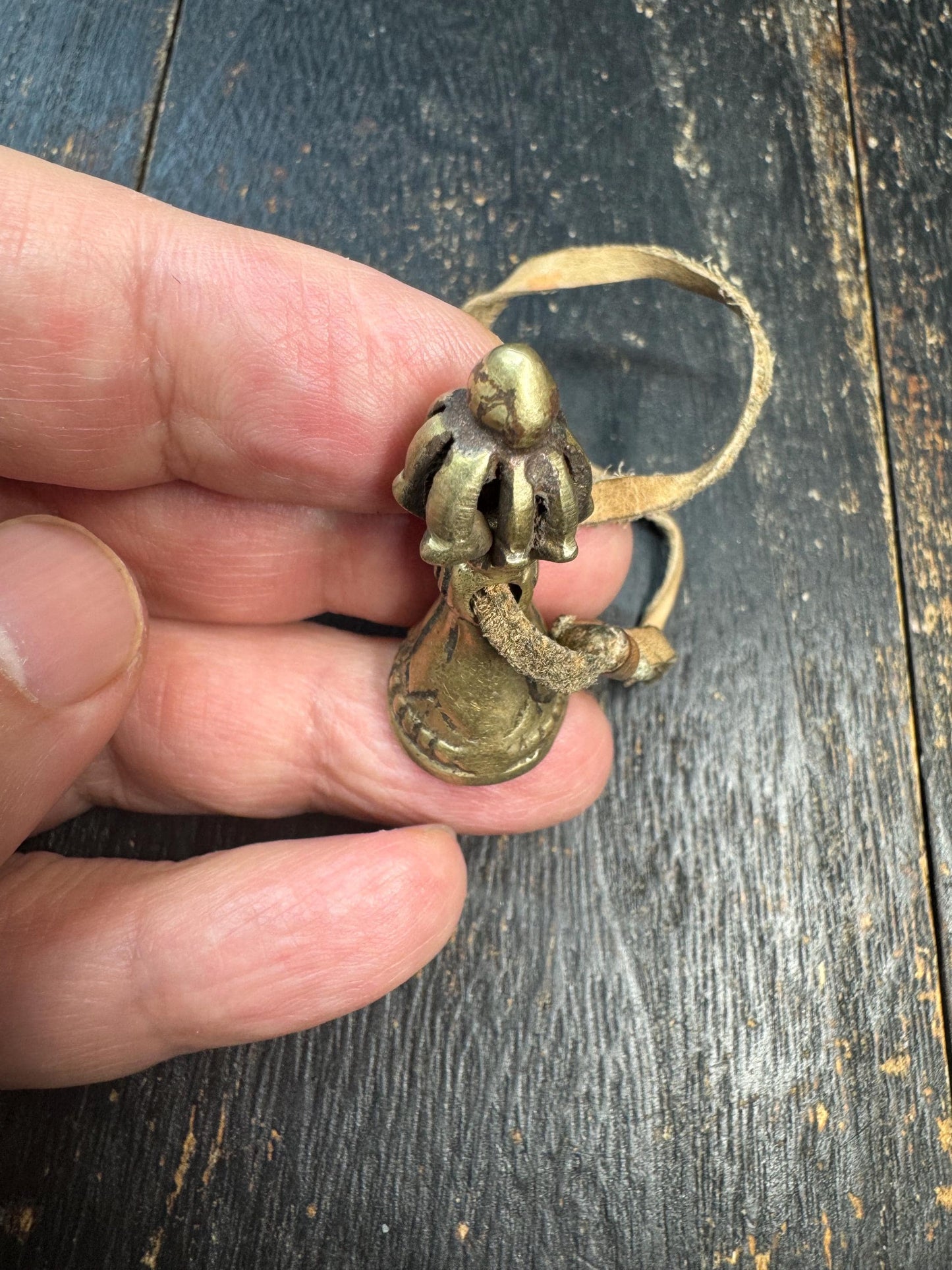 Old Tibetan Bronze Vajra Seal Pendant, Buddhist Dorje Stamp Amulet, Vintage Himalayan Talisman Charm