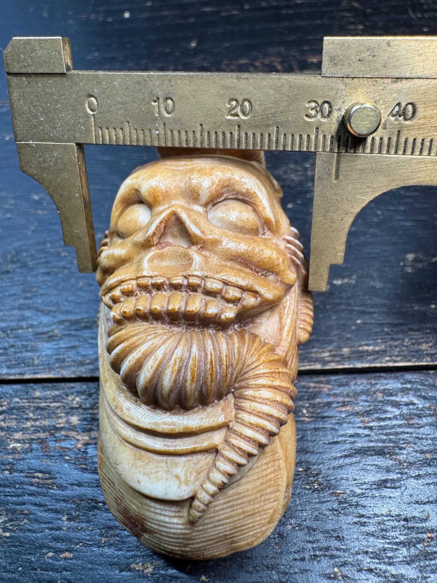 Tibetan Deer Antler Demon Yogi Pendant – Gluttony Manifestation Talisman, Wrathful Ascetic Carving, Dark Desire Amulet