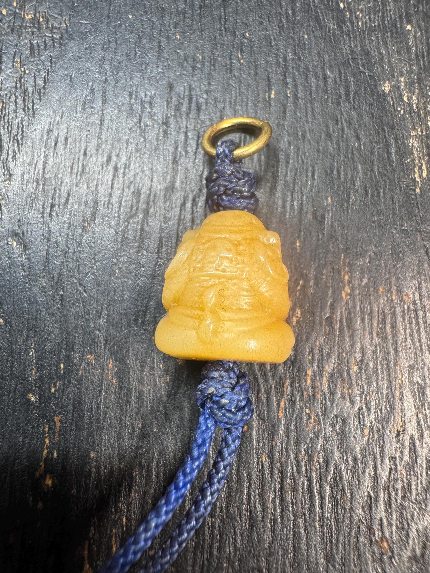 Hand Carved Yak Bone Ganesha Pendant, Himalayan Elephant God Charm, Tibetan Mala Pendant or Spiritual Amulet