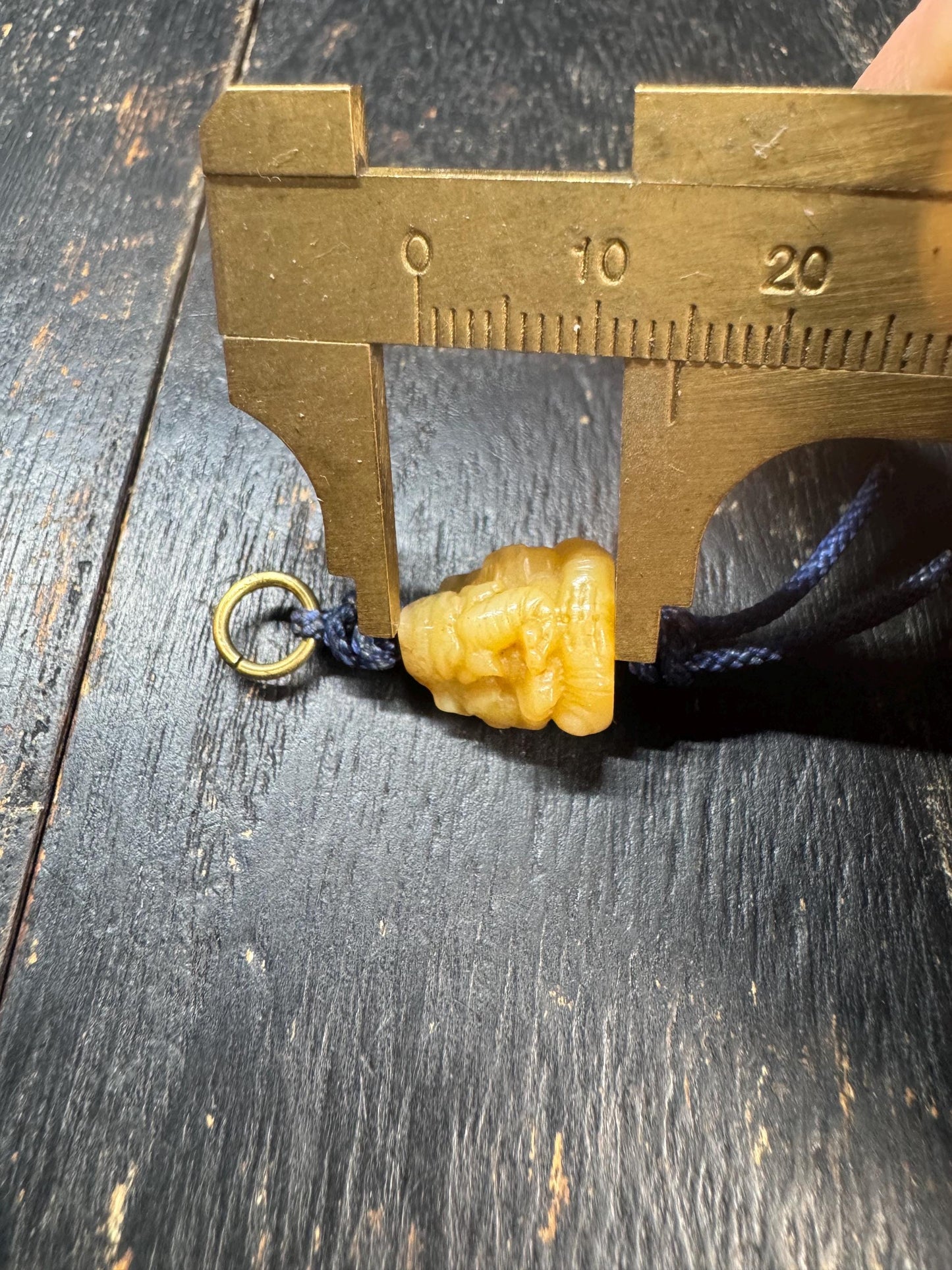 Hand Carved Yak Bone Ganesha Pendant, Himalayan Elephant God Charm, Tibetan Mala Pendant or Spiritual Amulet