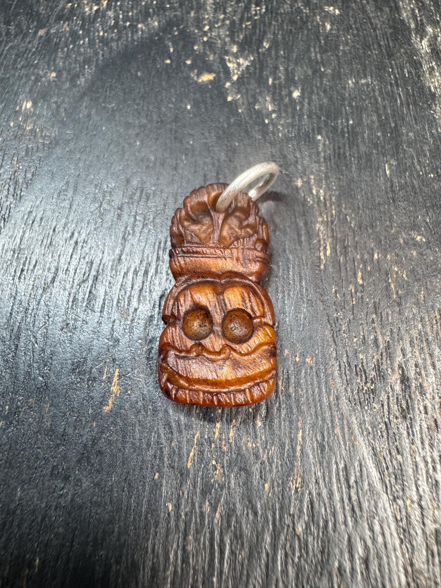 Hand Carved Yak Bone Citipati Skull Pendant, Tibetan Skeleton Mask Charm, Himalayan Charnel Ground Amulet