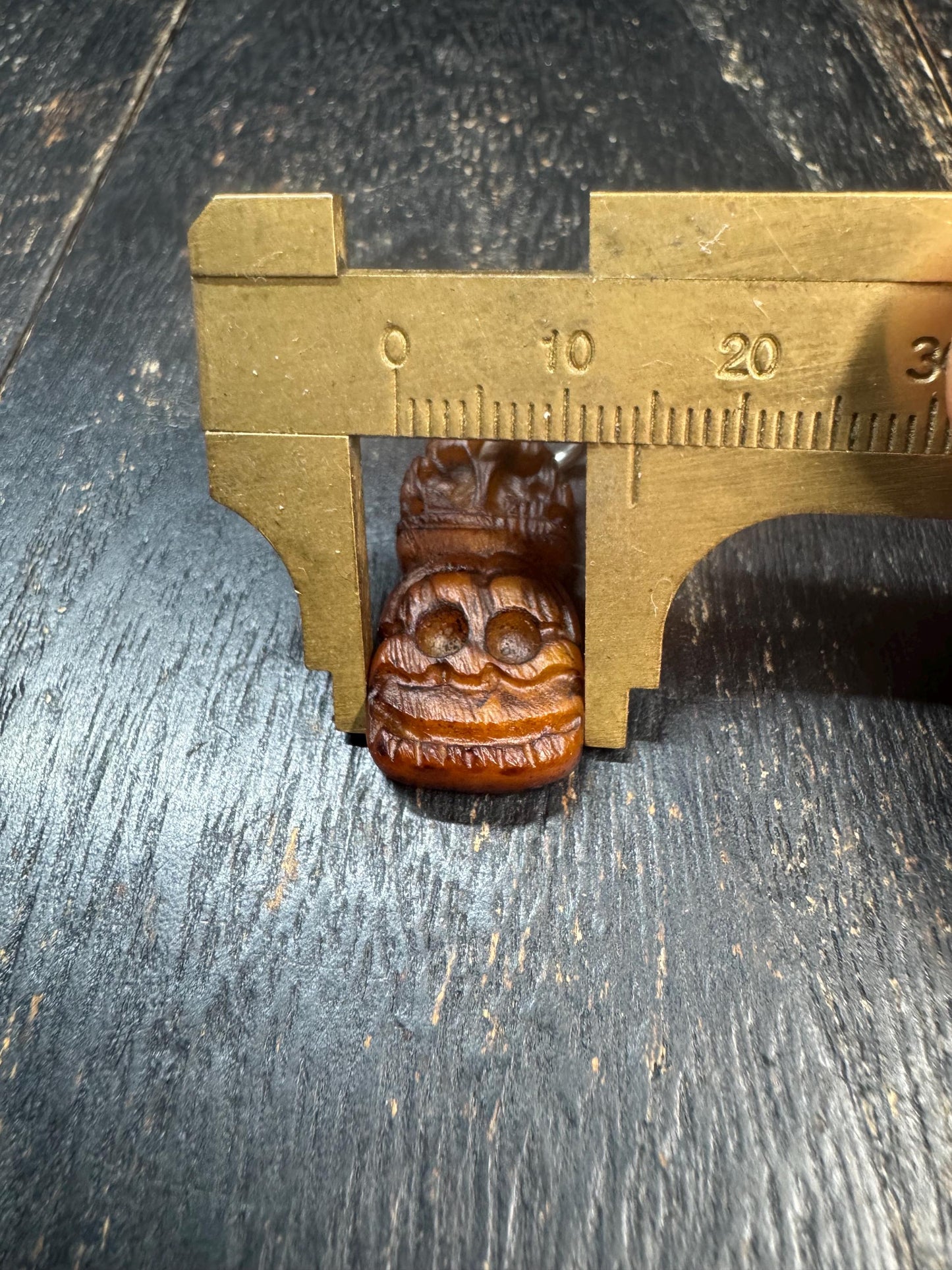 Hand Carved Yak Bone Citipati Skull Pendant, Tibetan Skeleton Mask Charm, Himalayan Charnel Ground Amulet