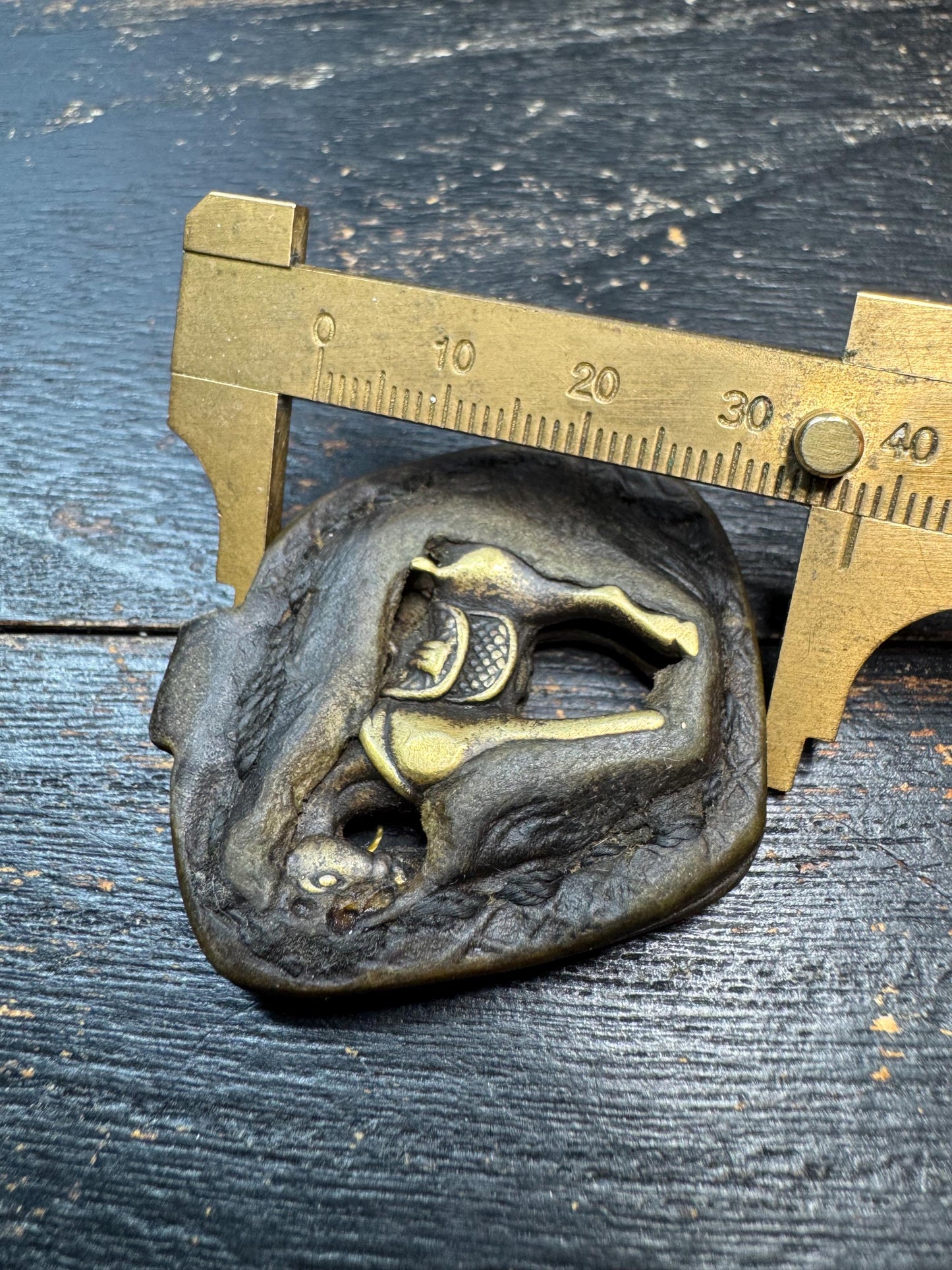 Tibetan Horse Amulet Pendant – Brass Horse Talisman with Leather Frame, Nomadic Style Protection Charm, Himalayan Folk Jewelry