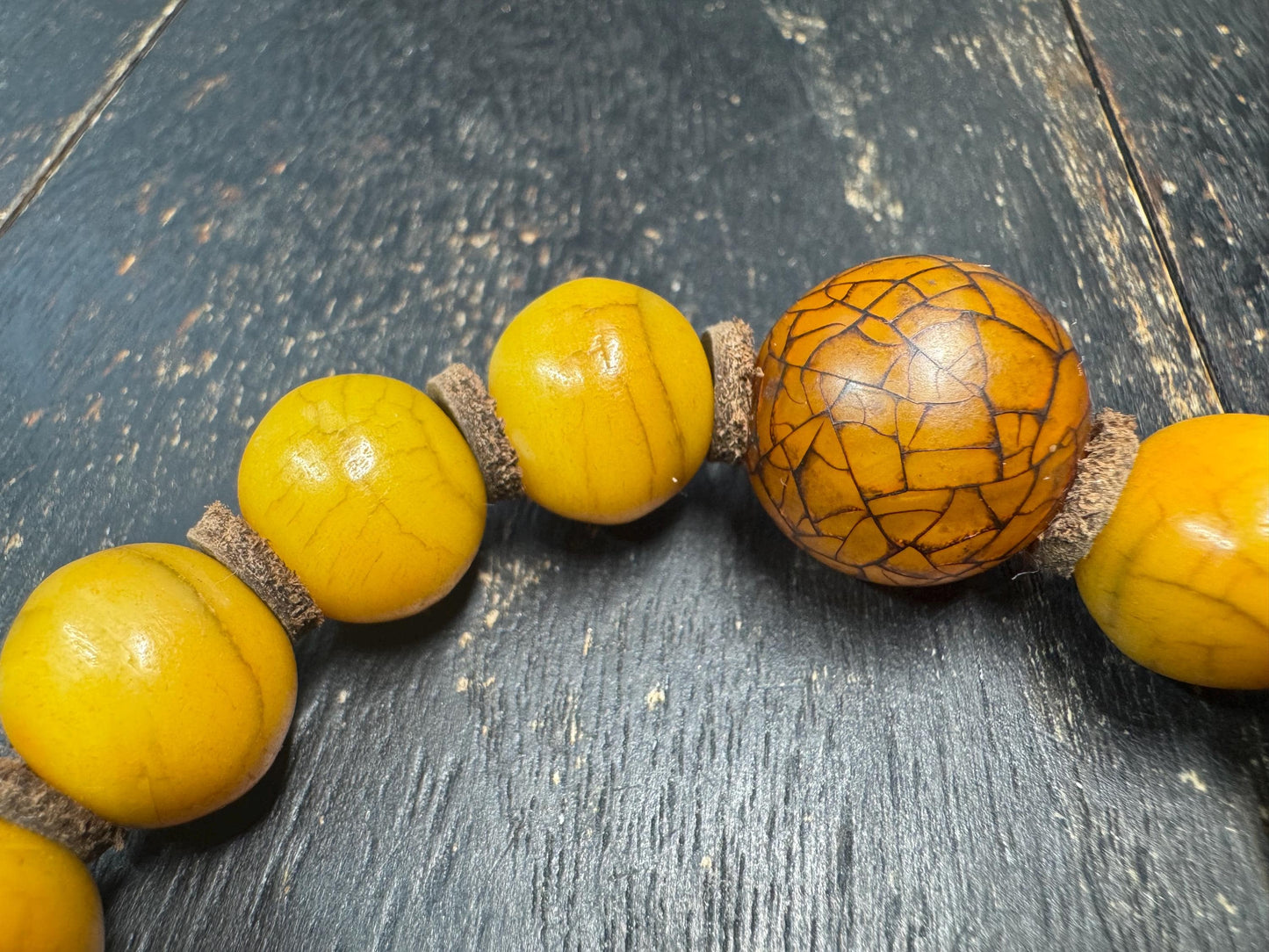 Vintage Yak Bone Bead Bracelet – 14mm Tibetan Style Bone Beads with Brass Skull Accent, Ethnic Tribal Bracelet, Spiritual Jewelry