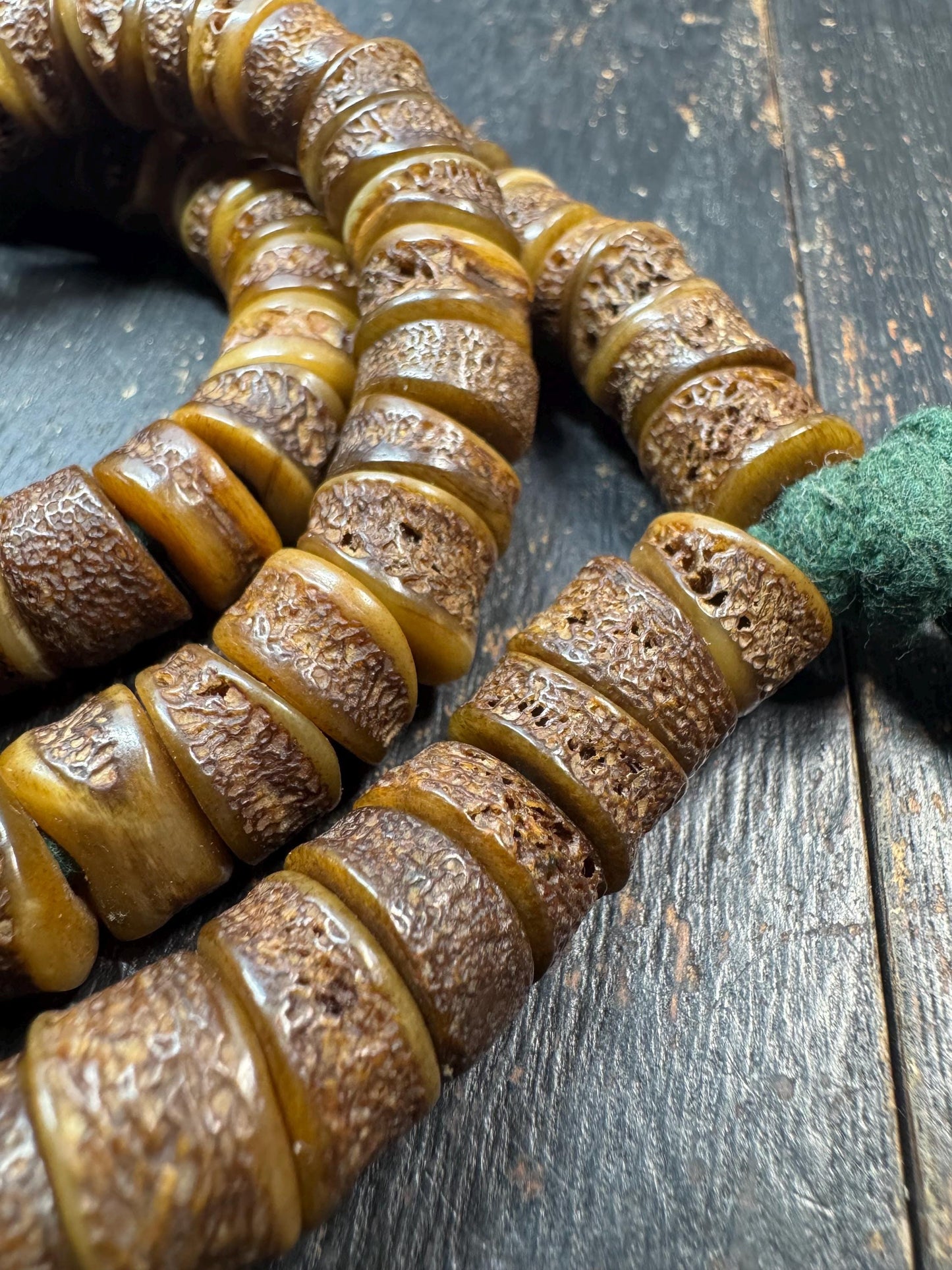 12.5mm 108 Ethical Yak Bone Mala Beads | Natural Tibetan Prayer Necklace | Handmade Buddhist Meditation Beads