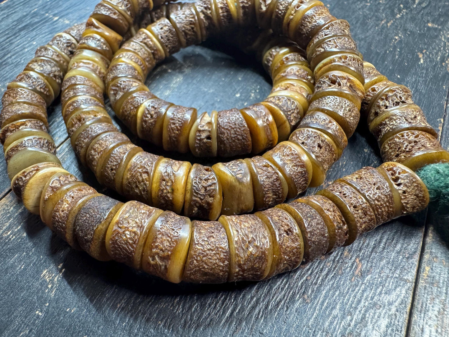 12.5mm 108 Ethical Yak Bone Mala Beads | Natural Tibetan Prayer Necklace | Handmade Buddhist Meditation Beads