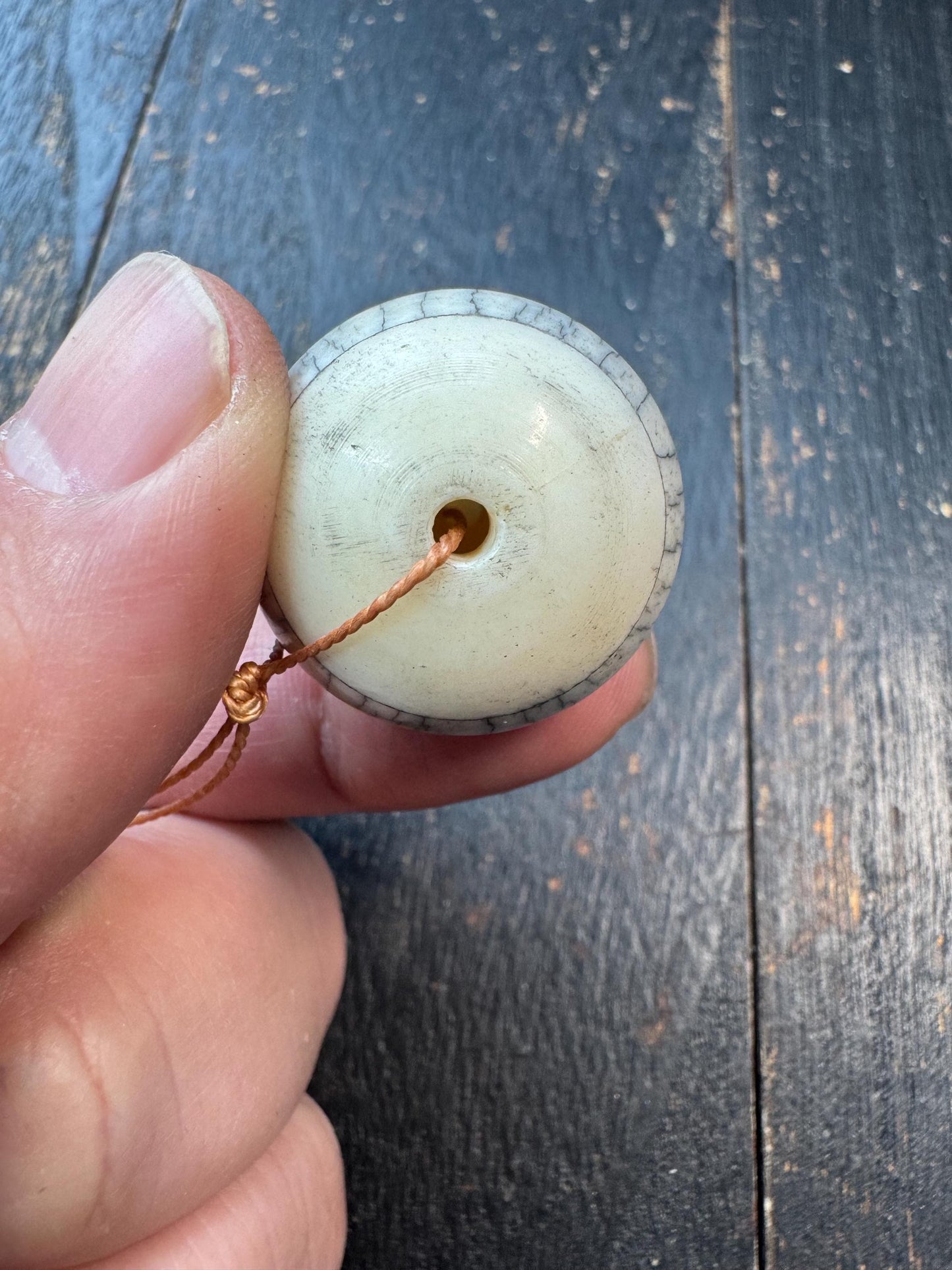 Large Tibetan Yak Bone 3-Hole Guru Bead | Nepal Buddhist Mala Prayer Connector Bead | Handmade Vintage Style Mala Center Bead