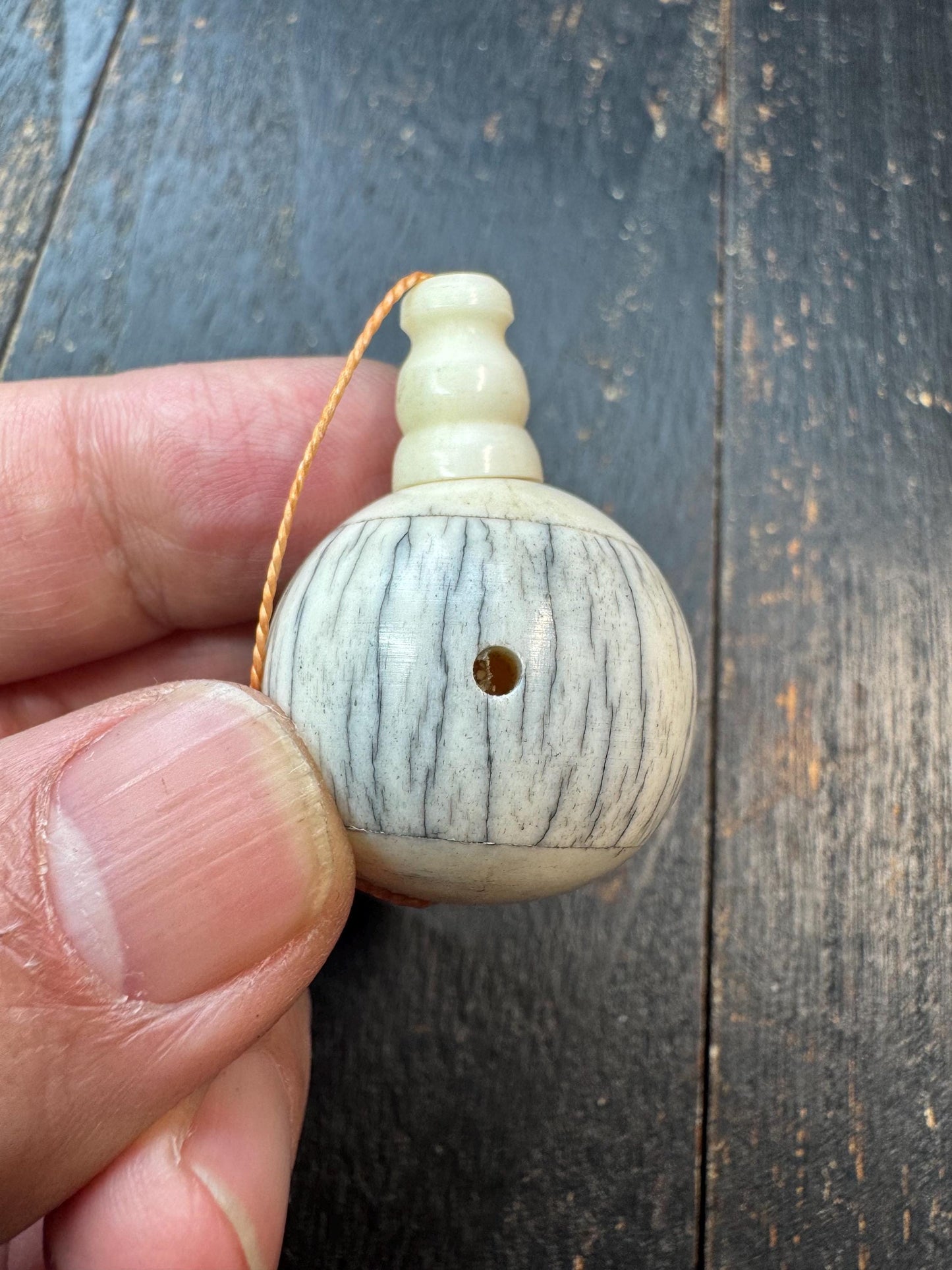 Large Tibetan Yak Bone 3-Hole Guru Bead | Nepal Buddhist Mala Prayer Connector Bead | Handmade Vintage Style Mala Center Bead
