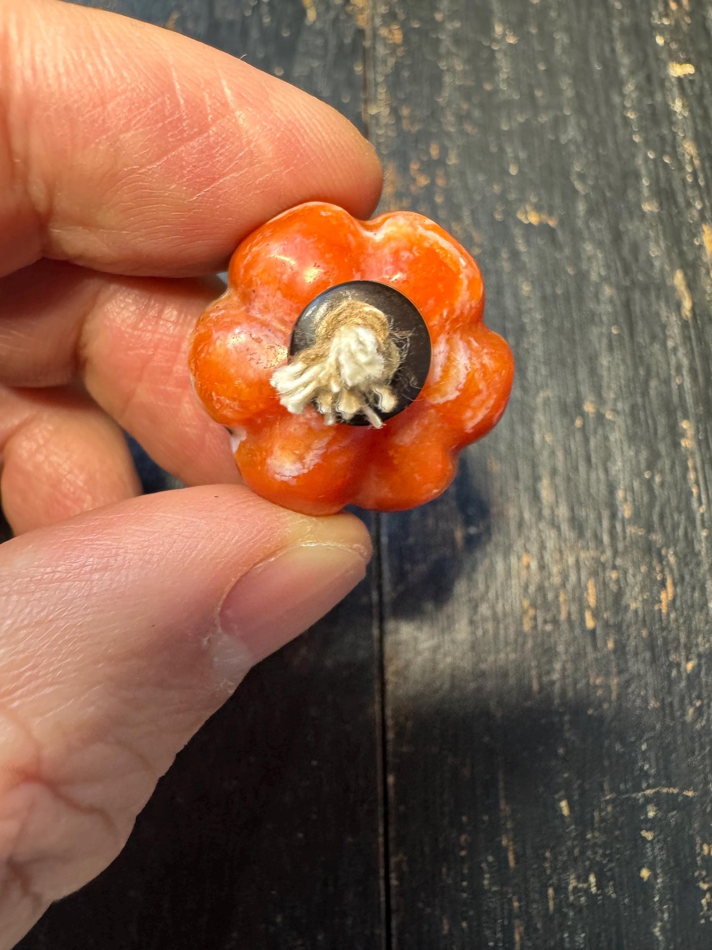 Natural Nanhong Agate Pumpkin Bead Pendant | Hand Carved Red Agate Guru Bead | Unique Statement Jewelry Supply | One of a Kind