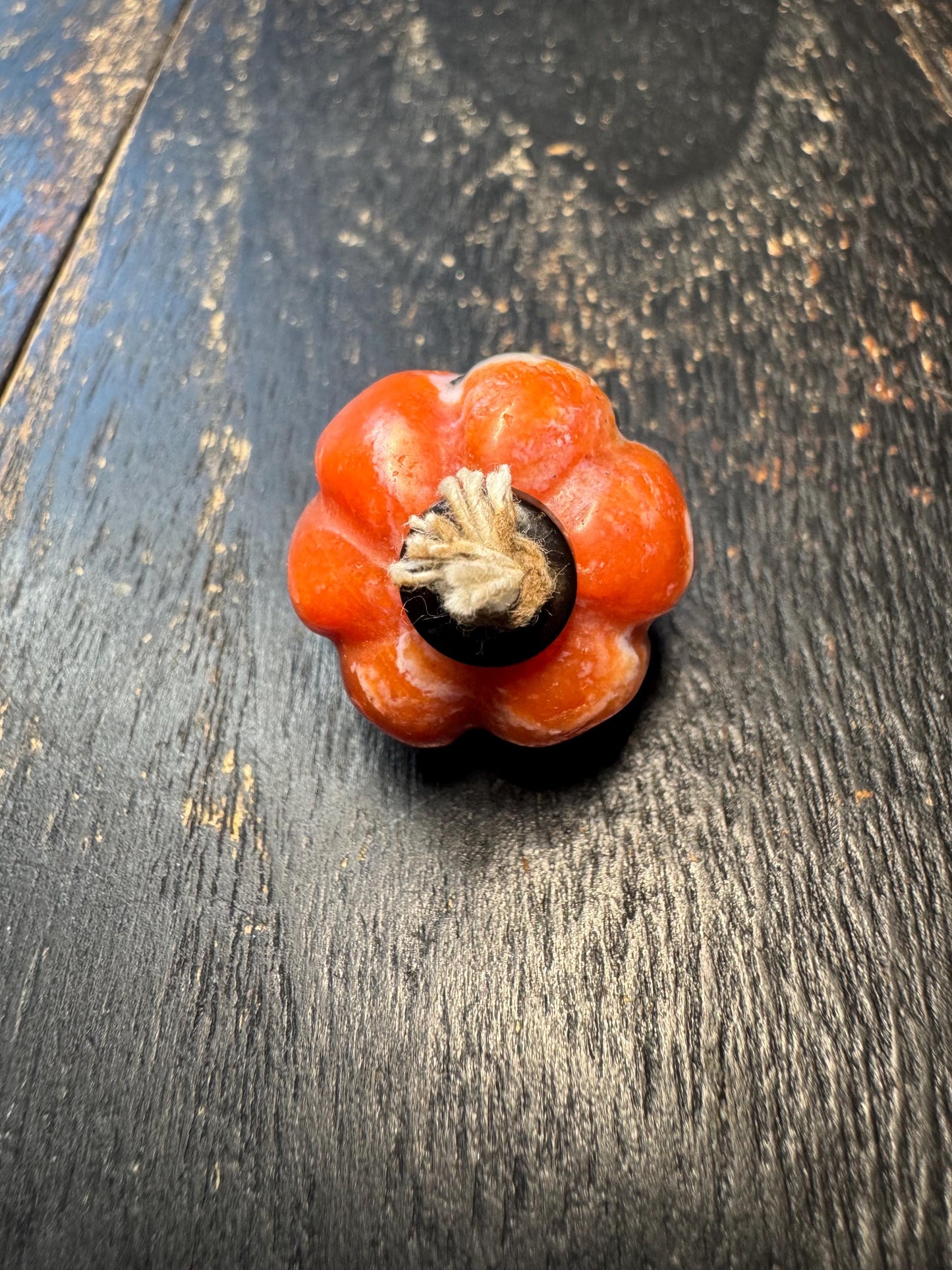 Natural Nanhong Agate Pumpkin Bead Pendant | Hand Carved Red Agate Guru Bead | Unique Statement Jewelry Supply | One of a Kind