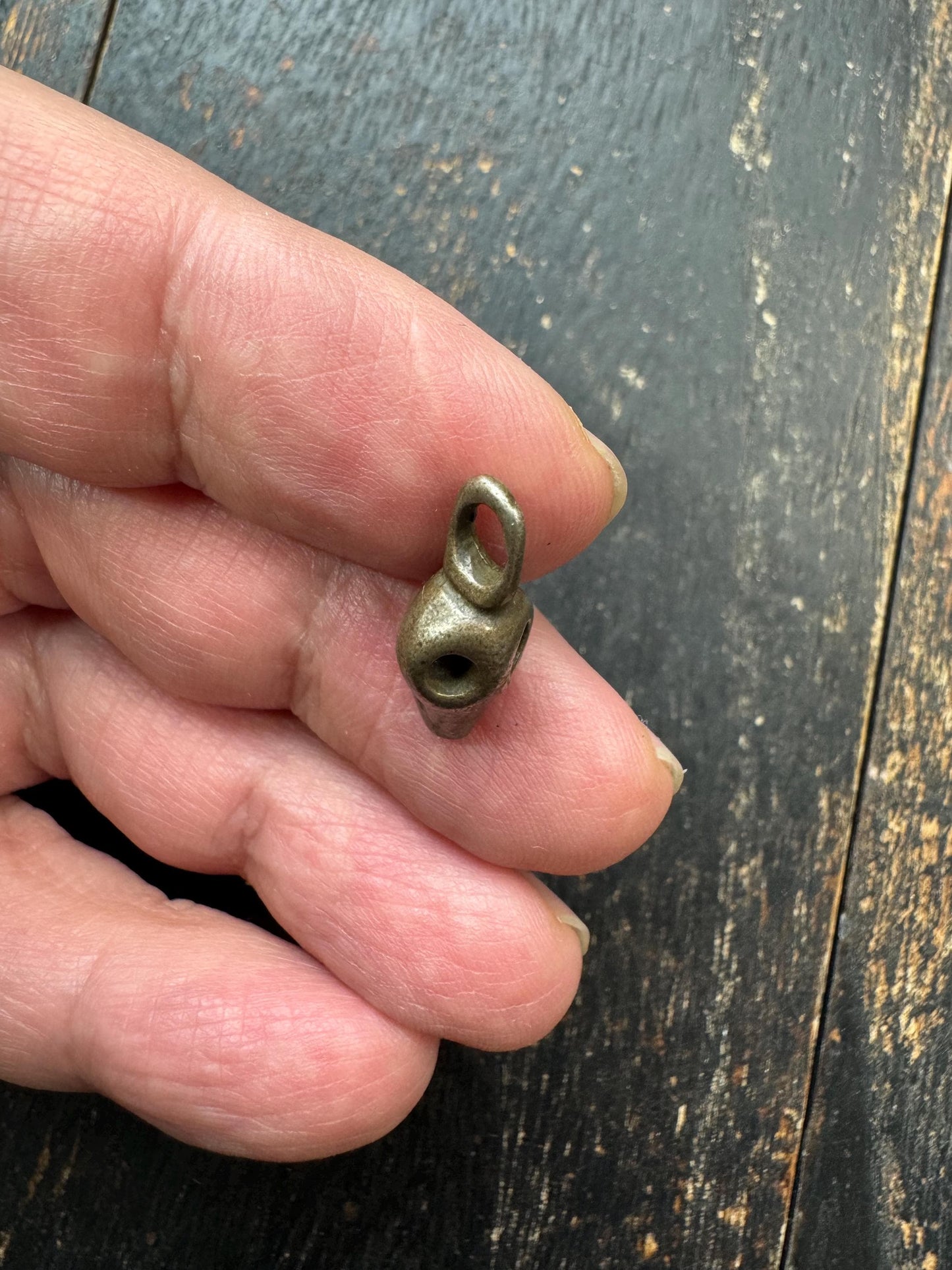 Vintage Brass Chitipati Skull Pendant – Tibetan Style Charnel Ground Spirit Amulet, Small Brass Tribal Talisman Charm