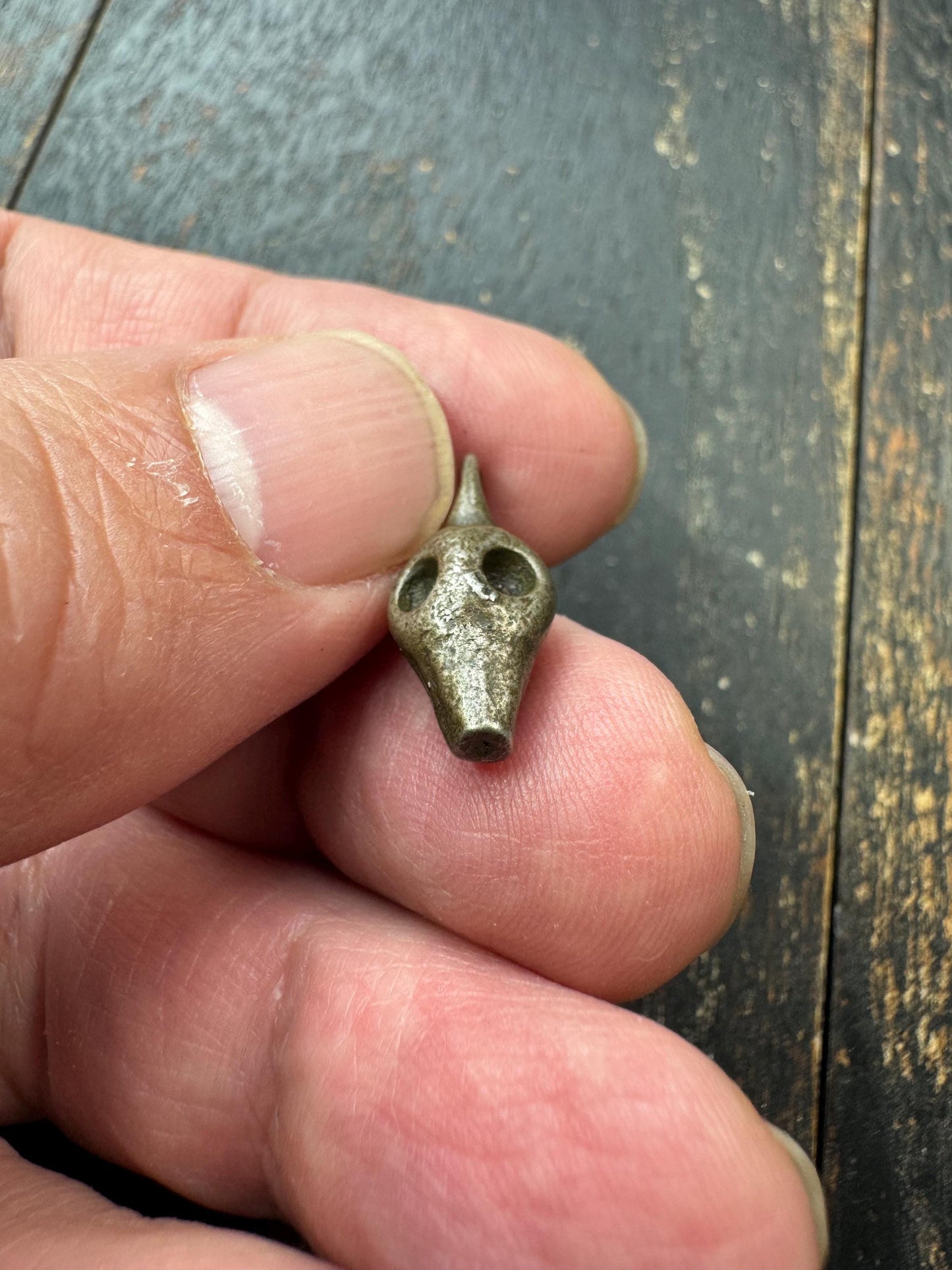 Vintage Brass Chitipati Skull Pendant – Tibetan Style Charnel Ground Spirit Amulet, Small Brass Tribal Talisman Charm