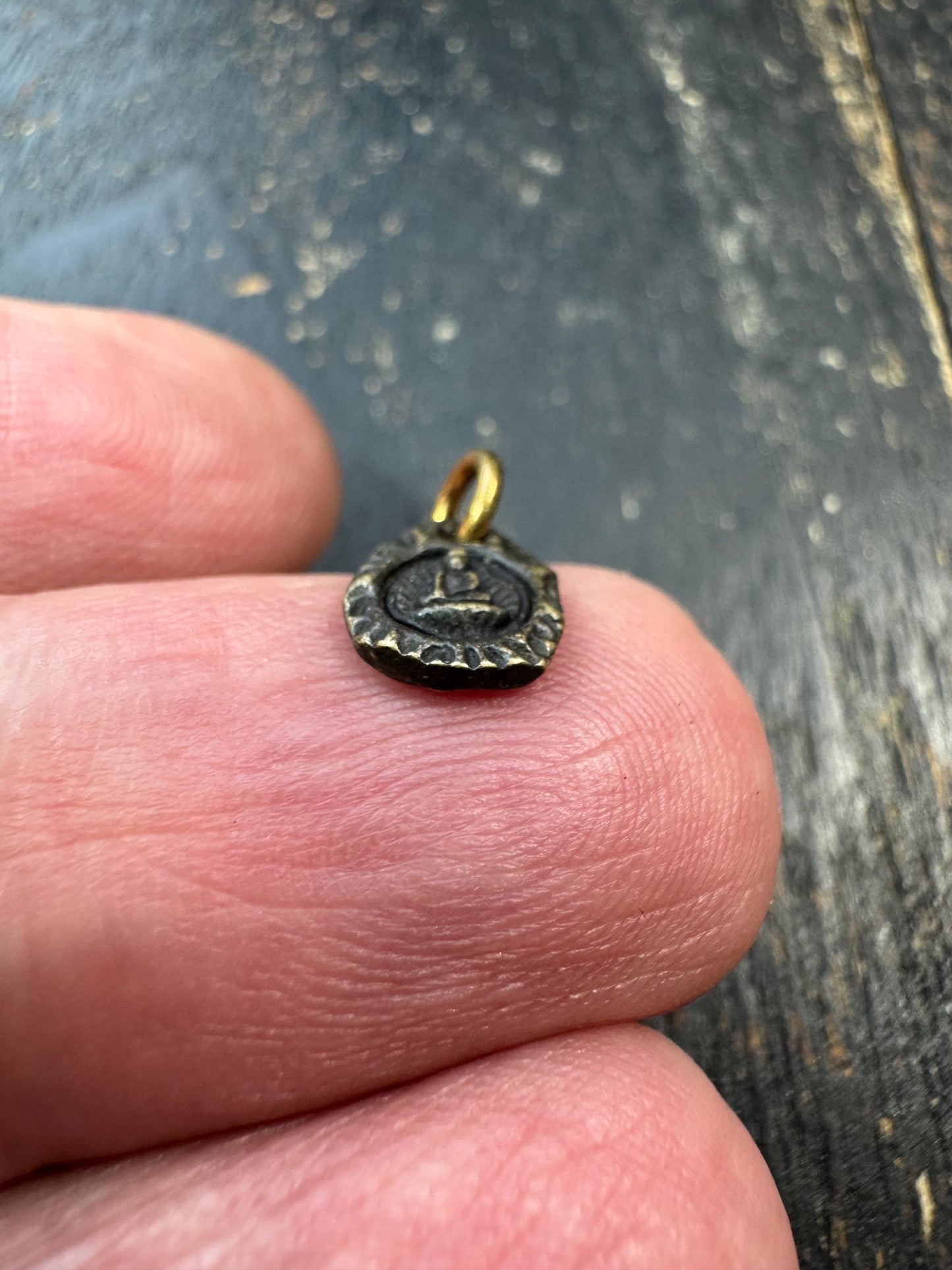Mini Buddha Brass Pendant | Tiny Tibetan Buddhist Amulet Charm | Buddha & Tibetan Symbol Pendant | Small Mala Charm