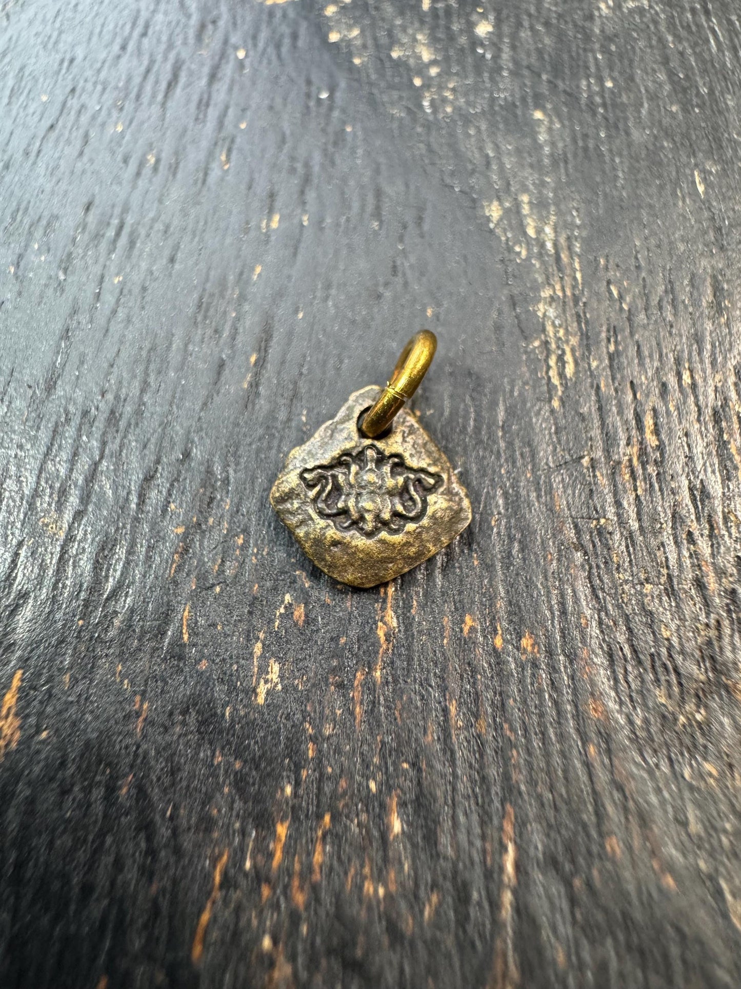 Mini Tibetan Amulet Charm – Vintage Style Himalayan Brass Protective Talisman Pendant, Small Buddhist Symbol Pendant